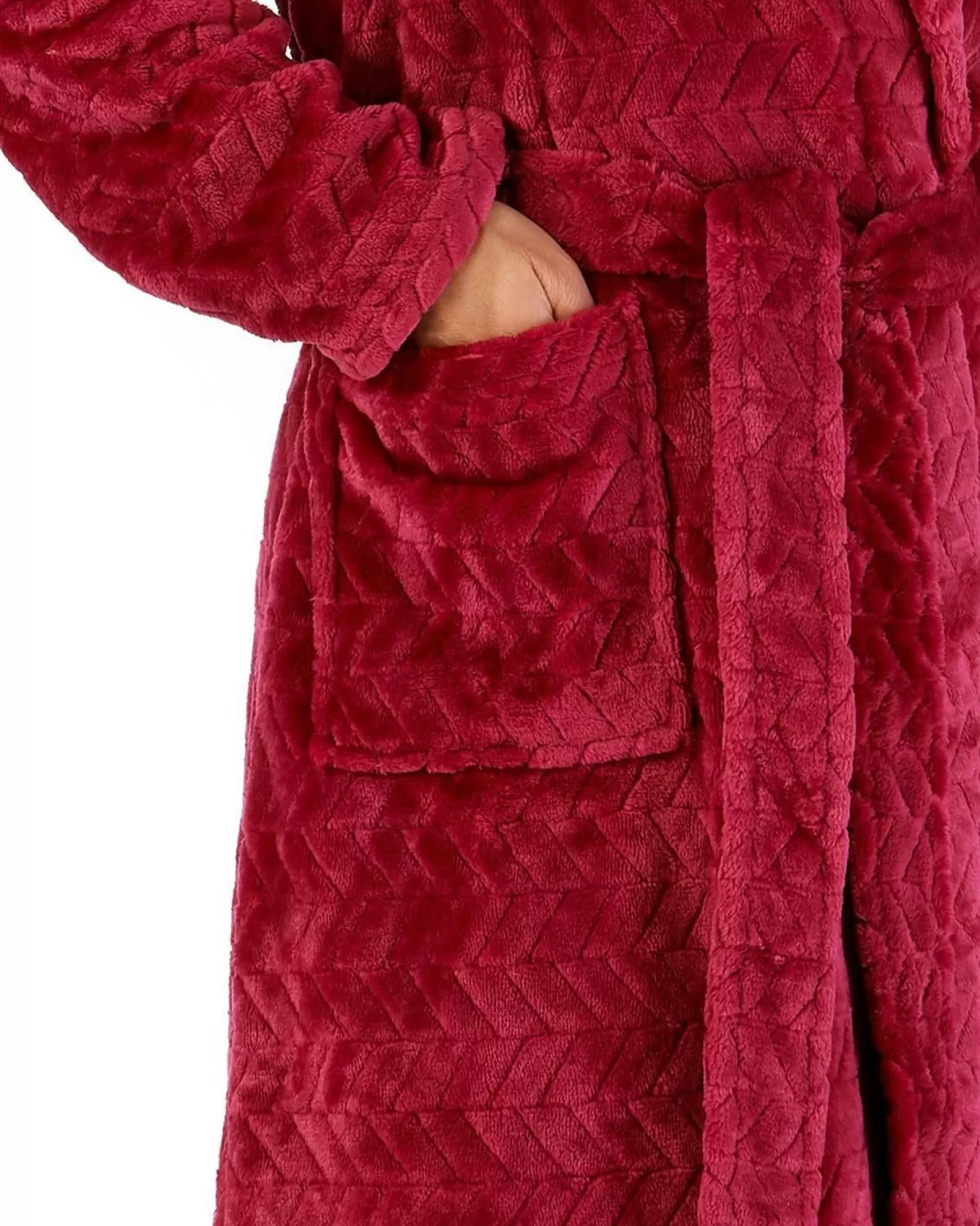 Slenderella Dressing Gowns | Chevron Wrap Dressing Gown - Raspberry