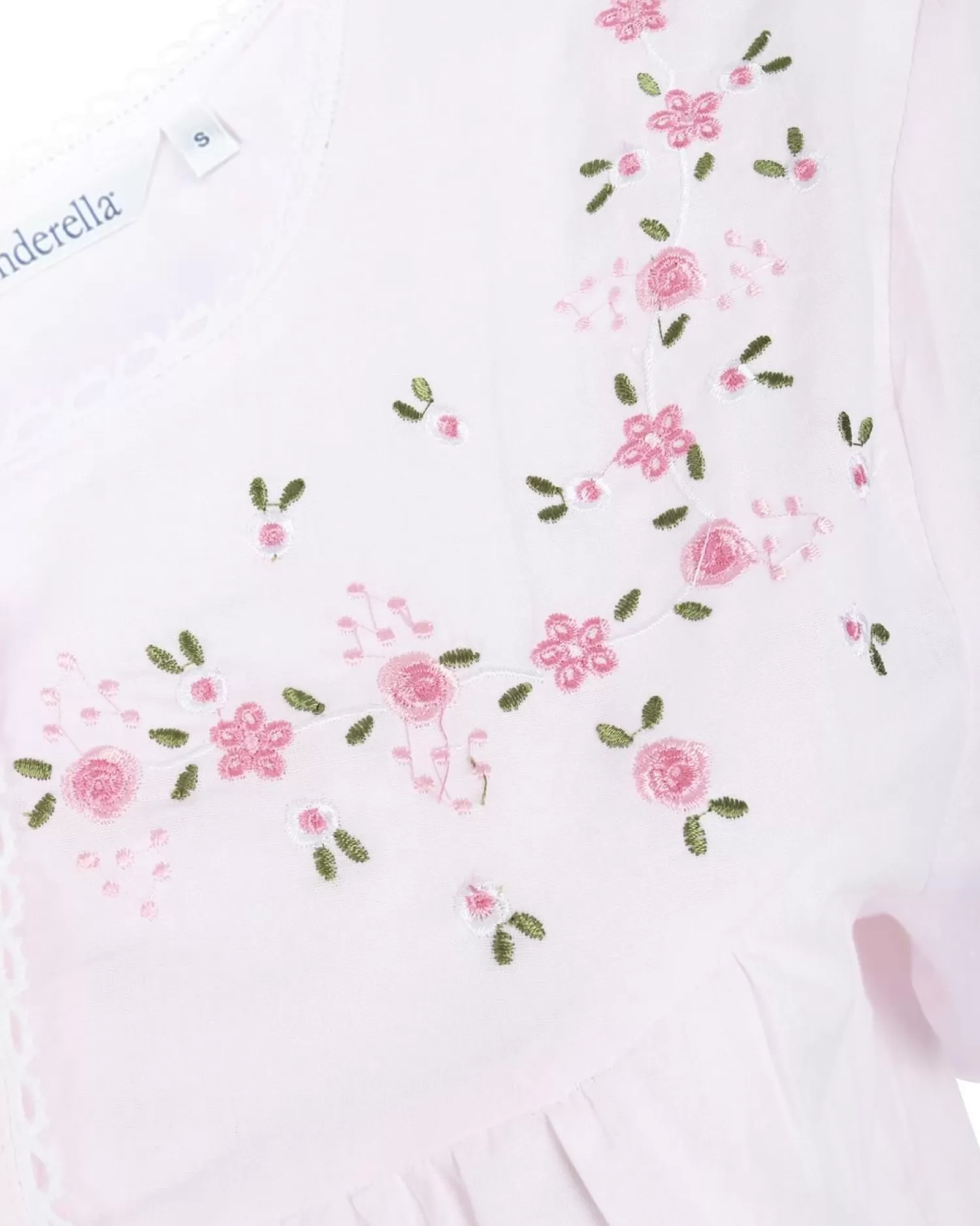 Slenderella Pyjamas | Embroidered Yoke Pyjamas - Pink