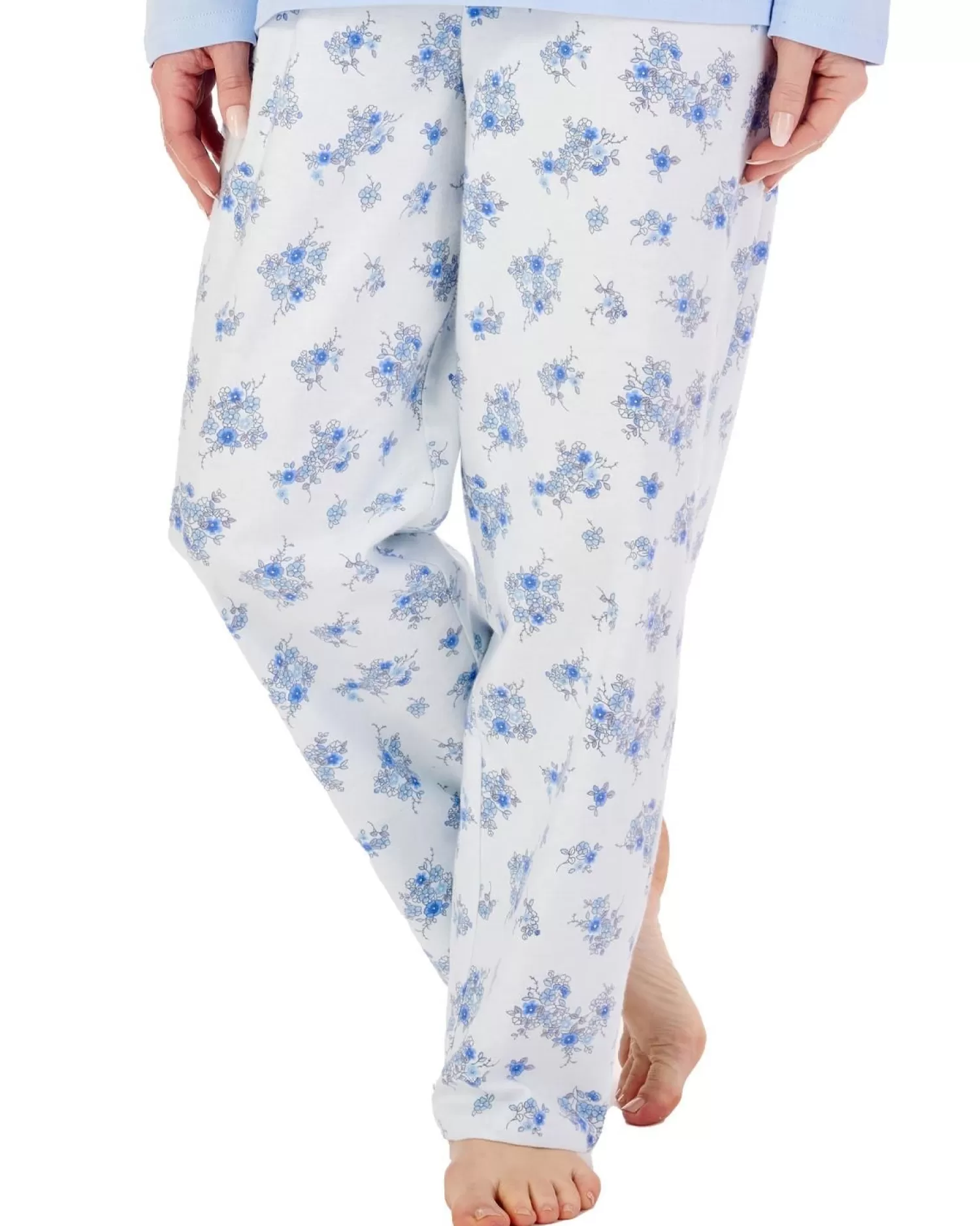 Slenderella Pyjamas | Flannel & Interlock Long Pyjamas - Blue