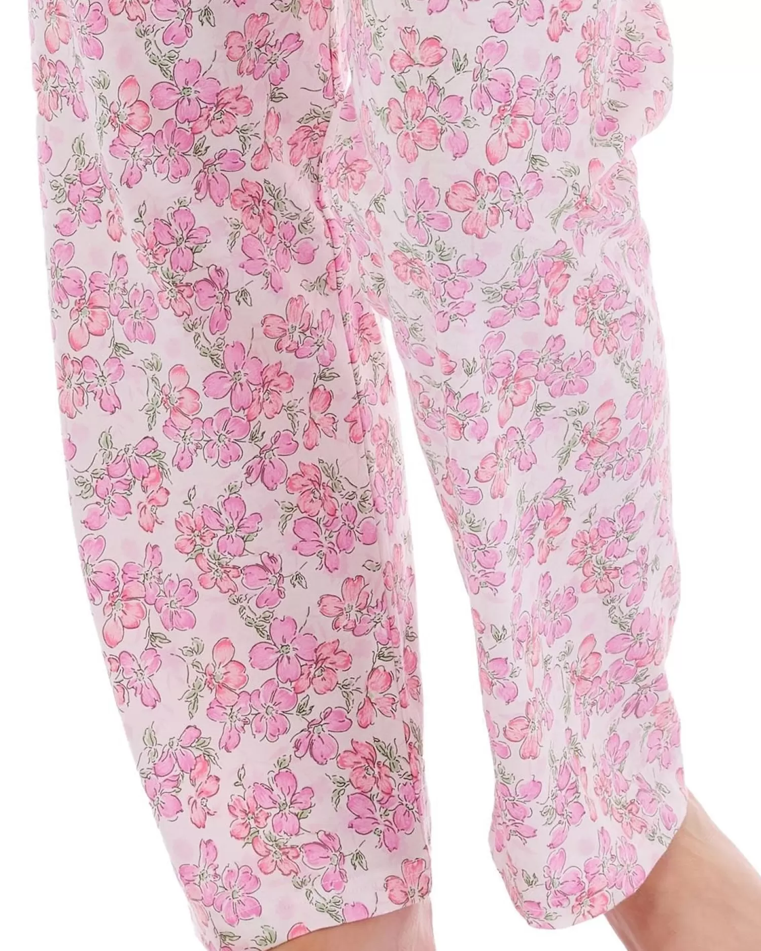 Slenderella Pyjamas | Floral Button Through Pyjamas - Pink