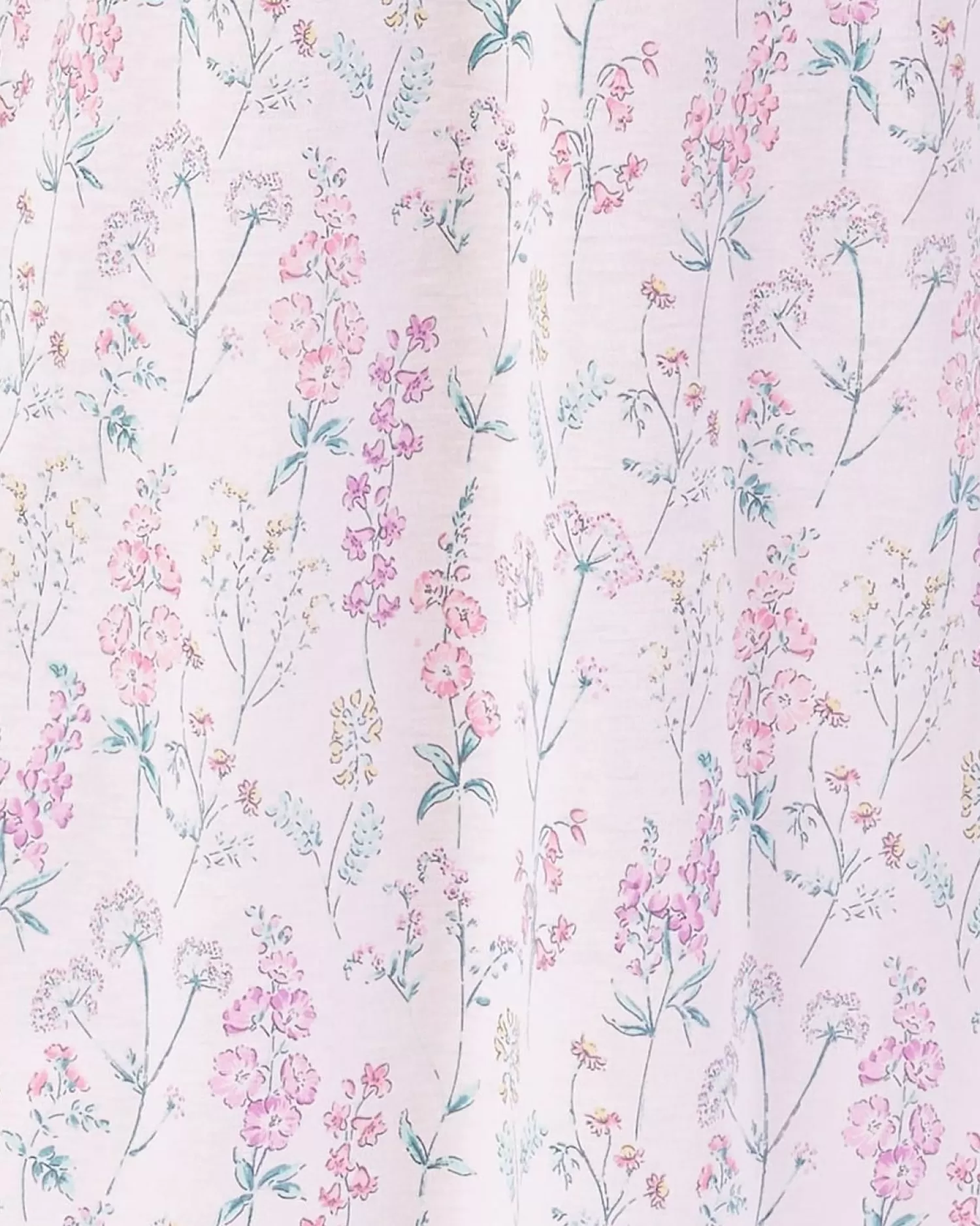 Slenderella Pyjamas | Floral Meadow V-Neck Short Sleeve Jersey Pyjamas - Pink