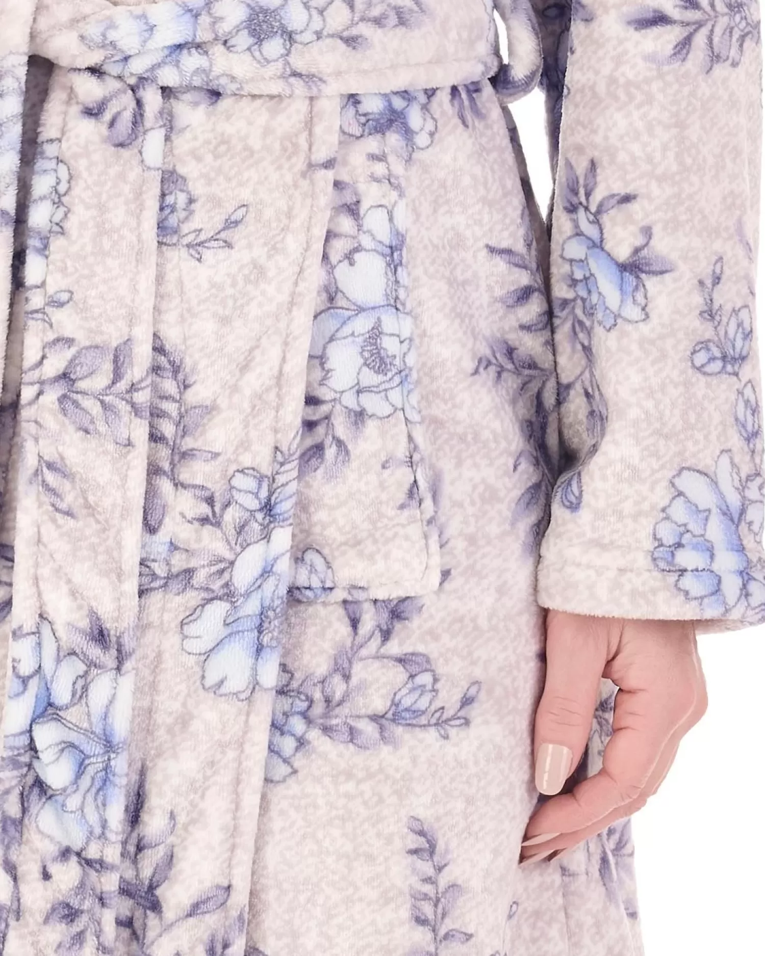 Slenderella Dressing Gowns | Floral Wrap Dressing Gown - Blue