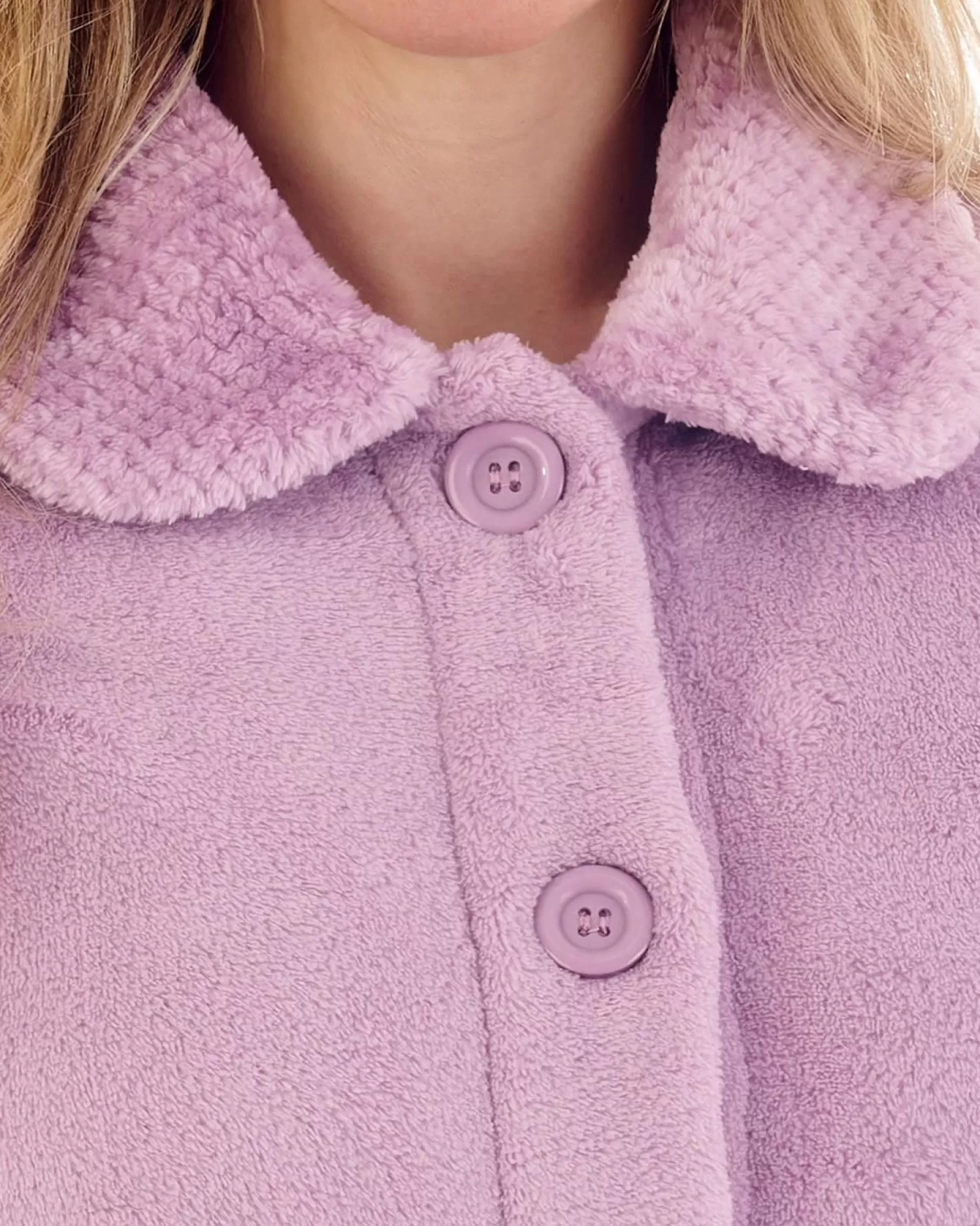 Slenderella Dressing Gowns | Mini Waffle Button Bed Jacket - Heather