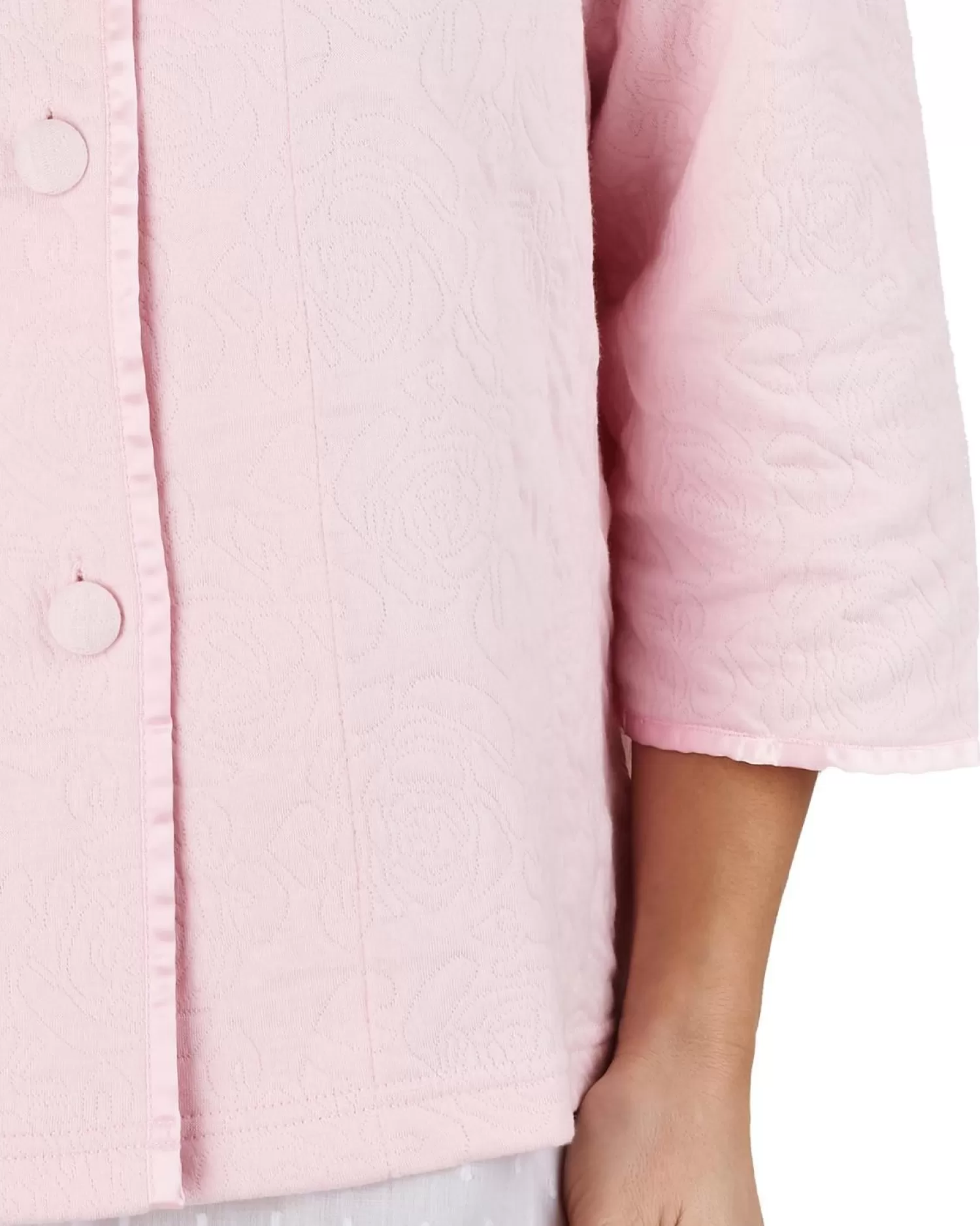 Slenderella Dressing Gowns | Mock Quilt Bed Jacket - Pink