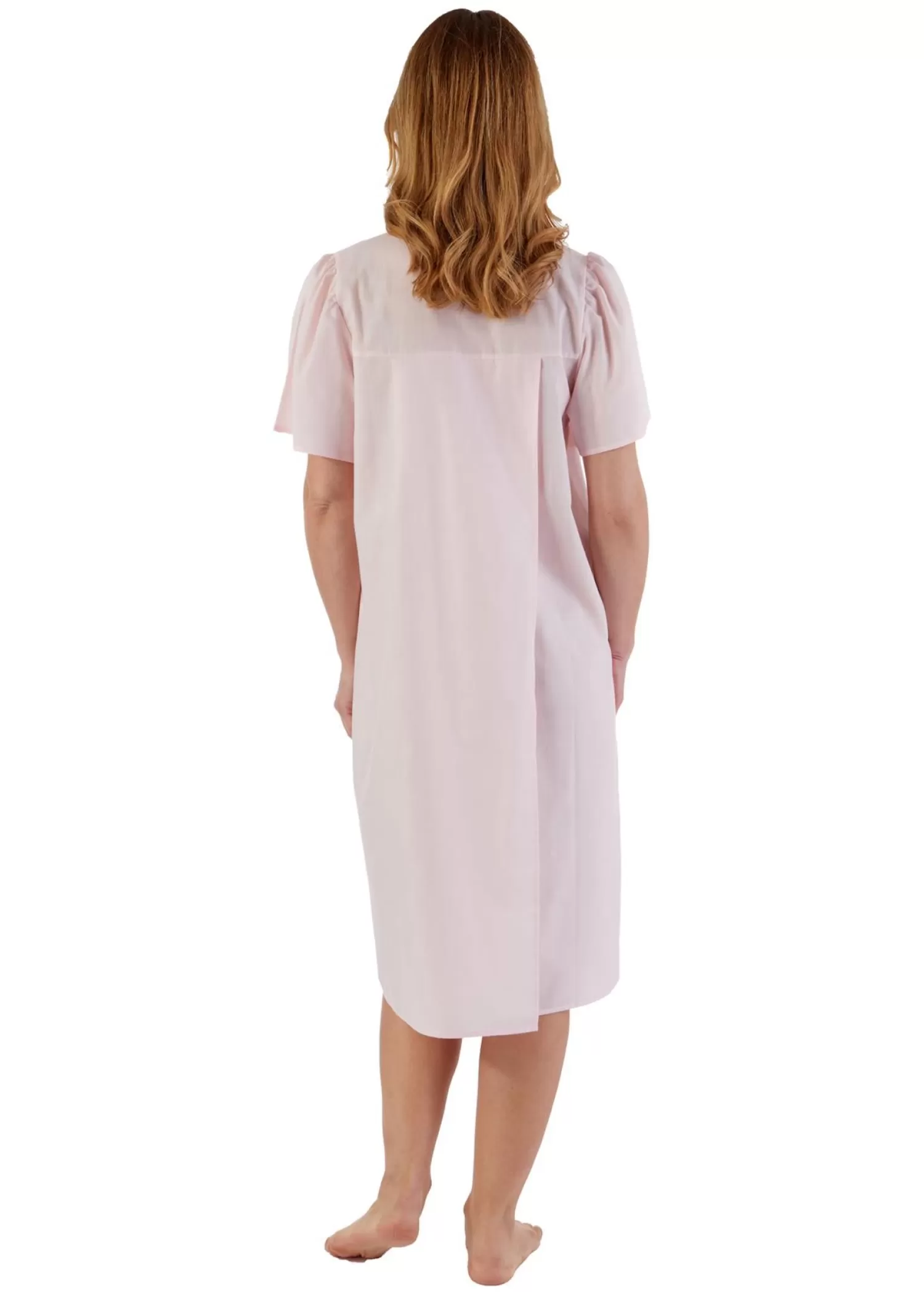 Slenderella Nighties | Open Back Polycotton Nightie - Pink