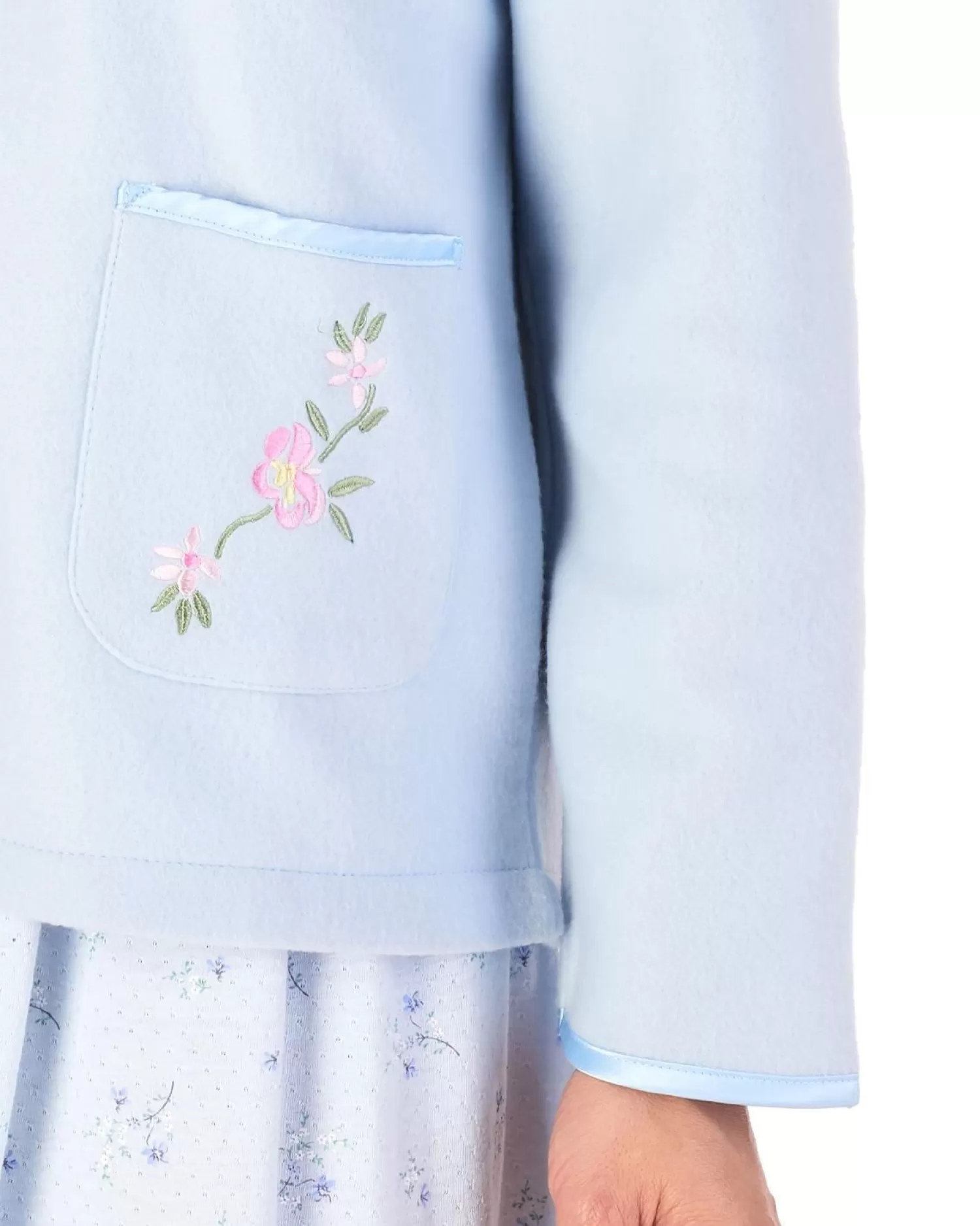 Slenderella Dressing Gowns | Polar Fleece Button Bed Jacket - Blue