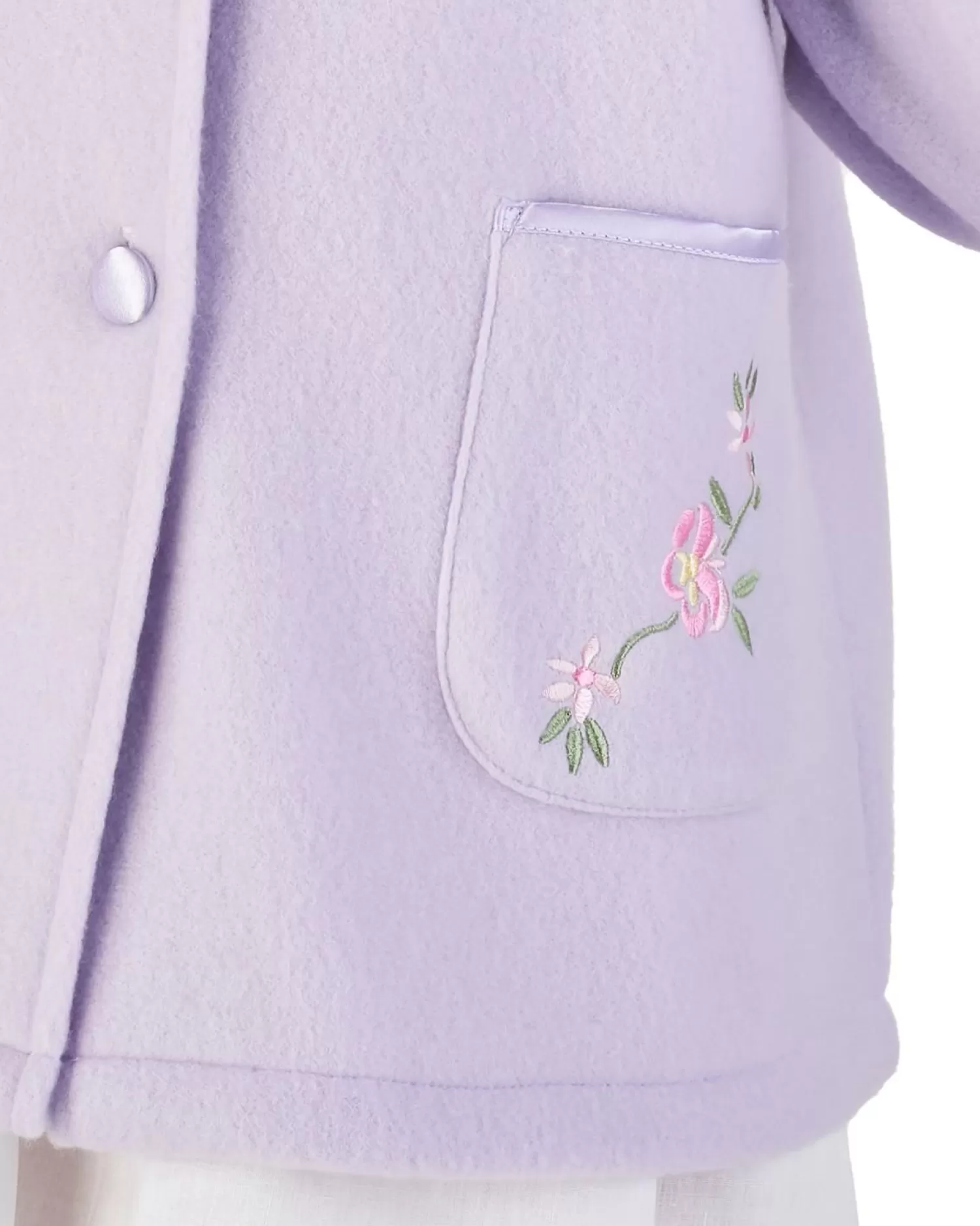 Slenderella Dressing Gowns | Polar Fleece Button Bed Jacket - Lilac