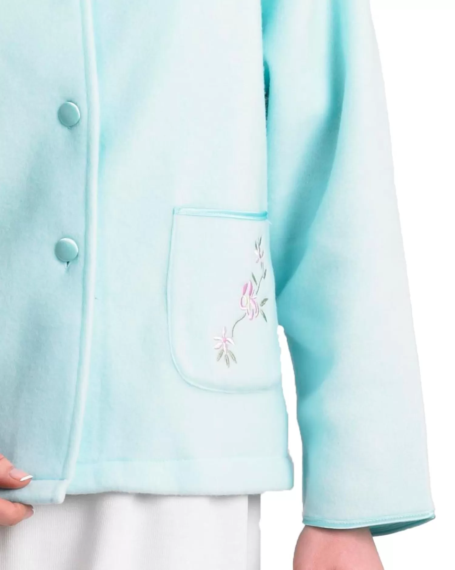 Slenderella Dressing Gowns | Polar Fleece Button Bed Jacket - Mint