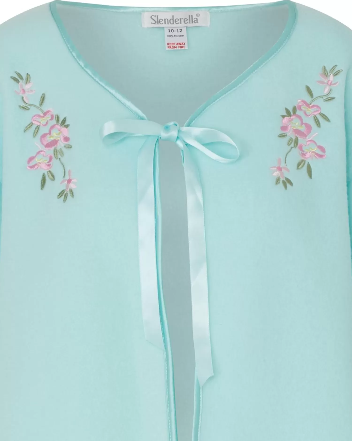 Slenderella Dressing Gowns | Polar Fleece Ribbon Tie Bed Jacket - Mint