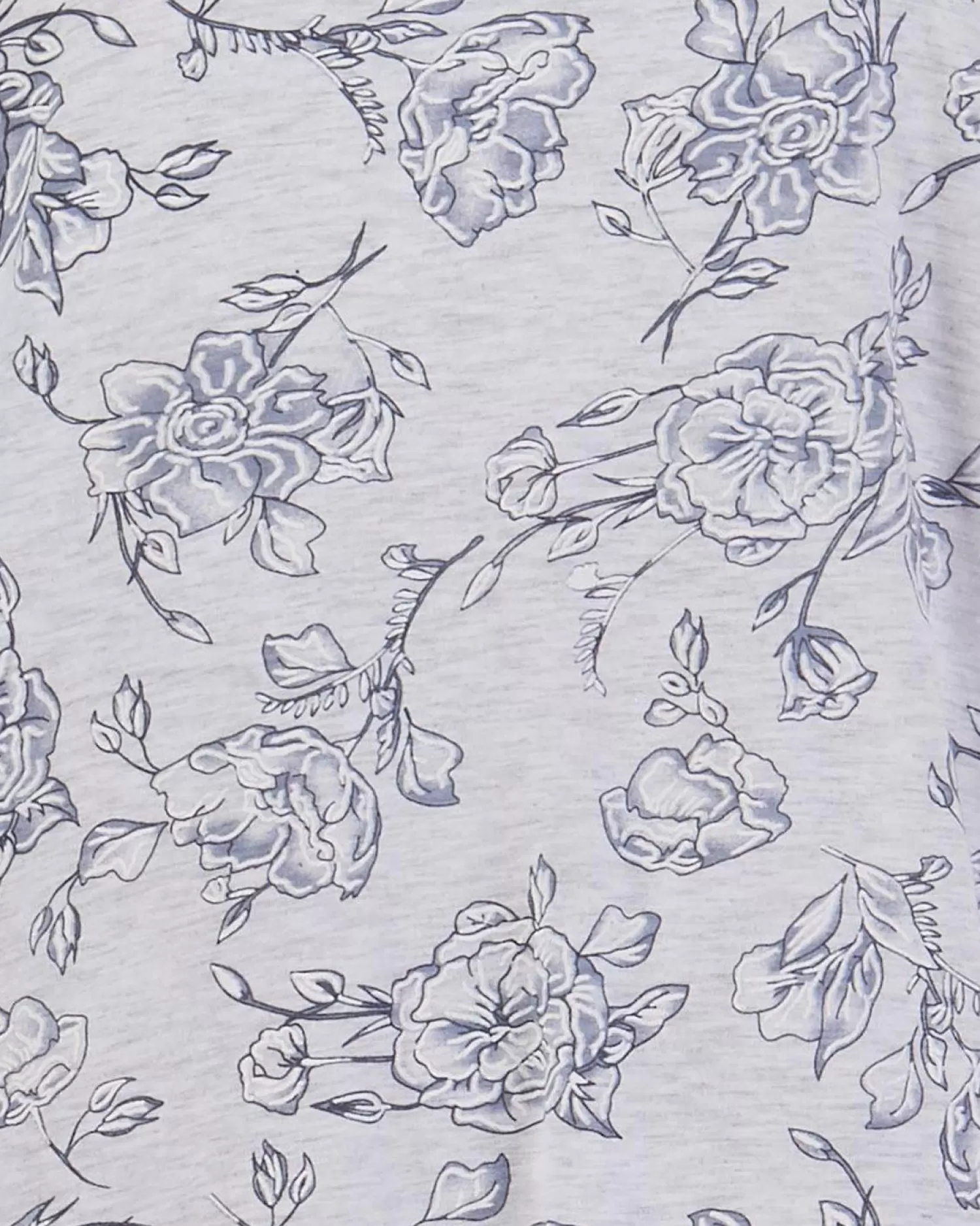 Slenderella Nighties | Sketch Floral 38" Nightie - Grey