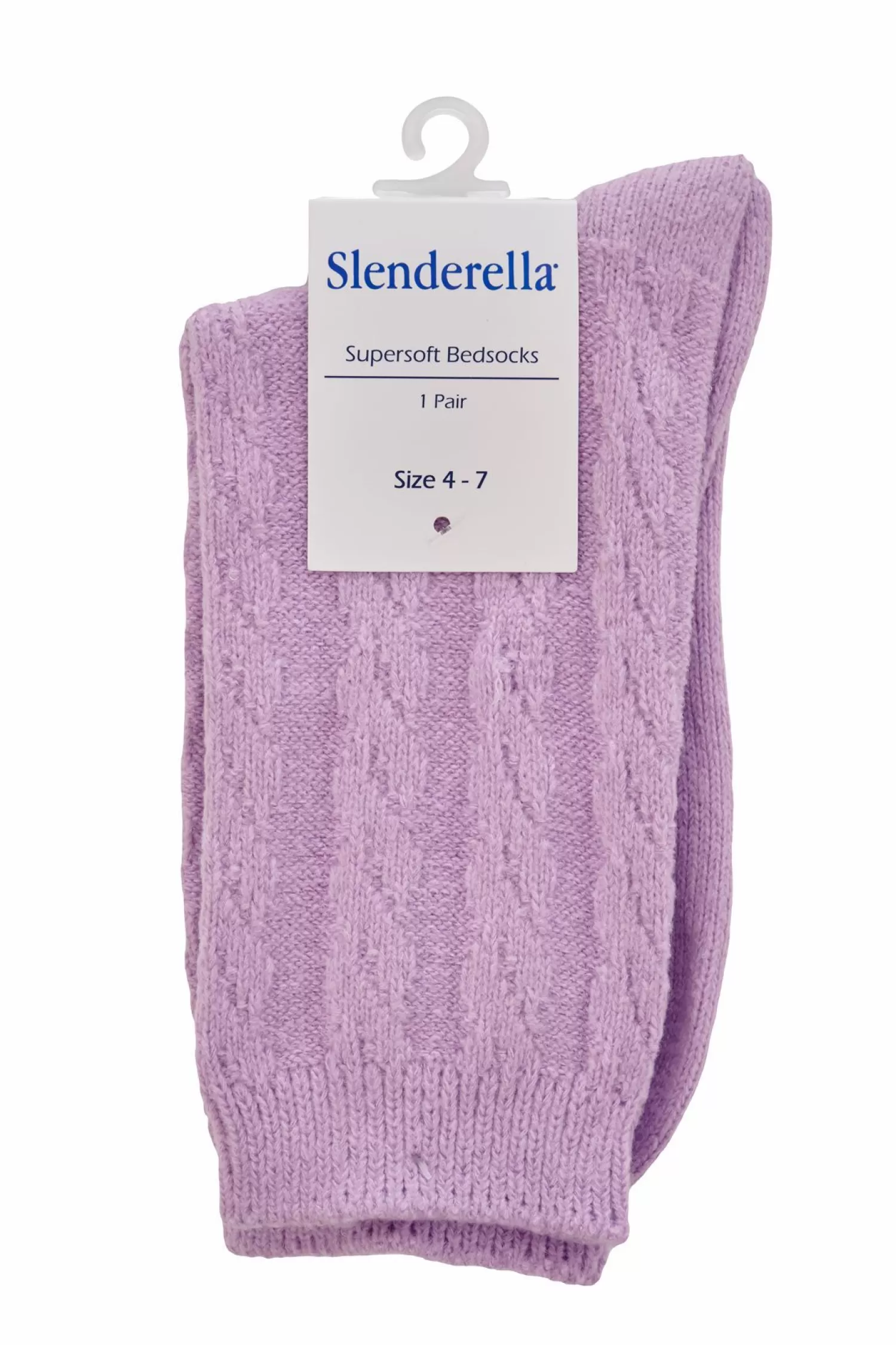 Slenderella Socks | Super Soft Cable Knit Bed Socks - Lilac