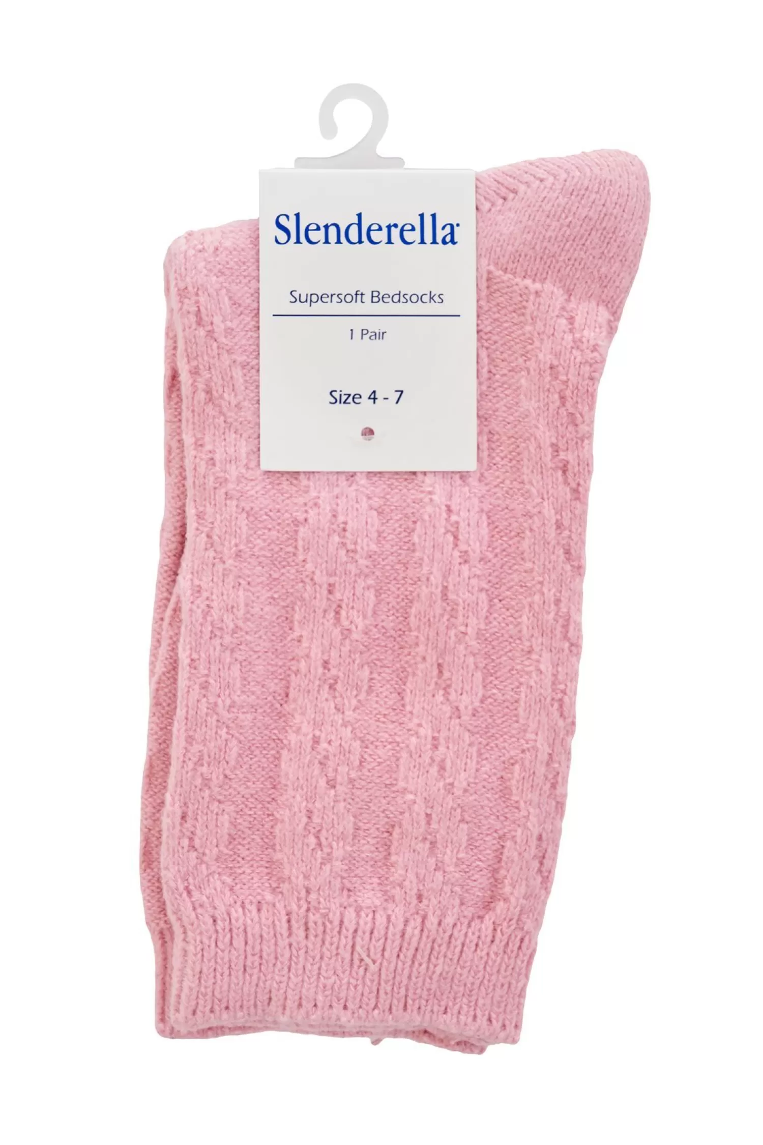 Slenderella Socks | Super Soft Cable Knit Bed Socks - Pink