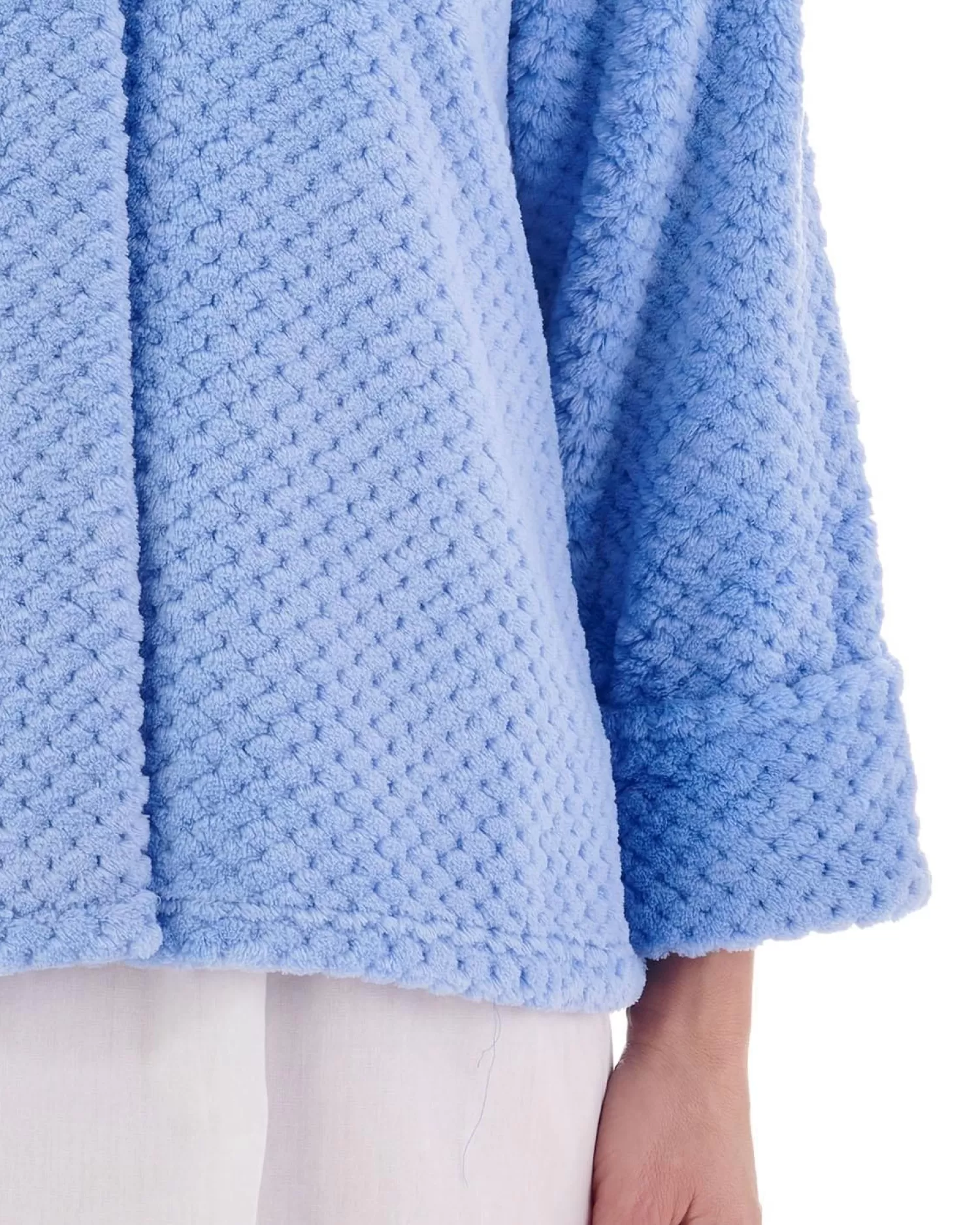 Slenderella Dressing Gowns | Waffle Fleece Button Bed Jacket - Blue