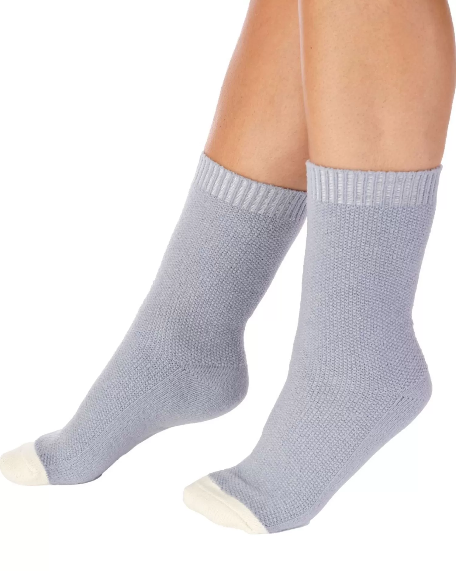 Slenderella Socks | Waffle Knit Bed Socks - Grey