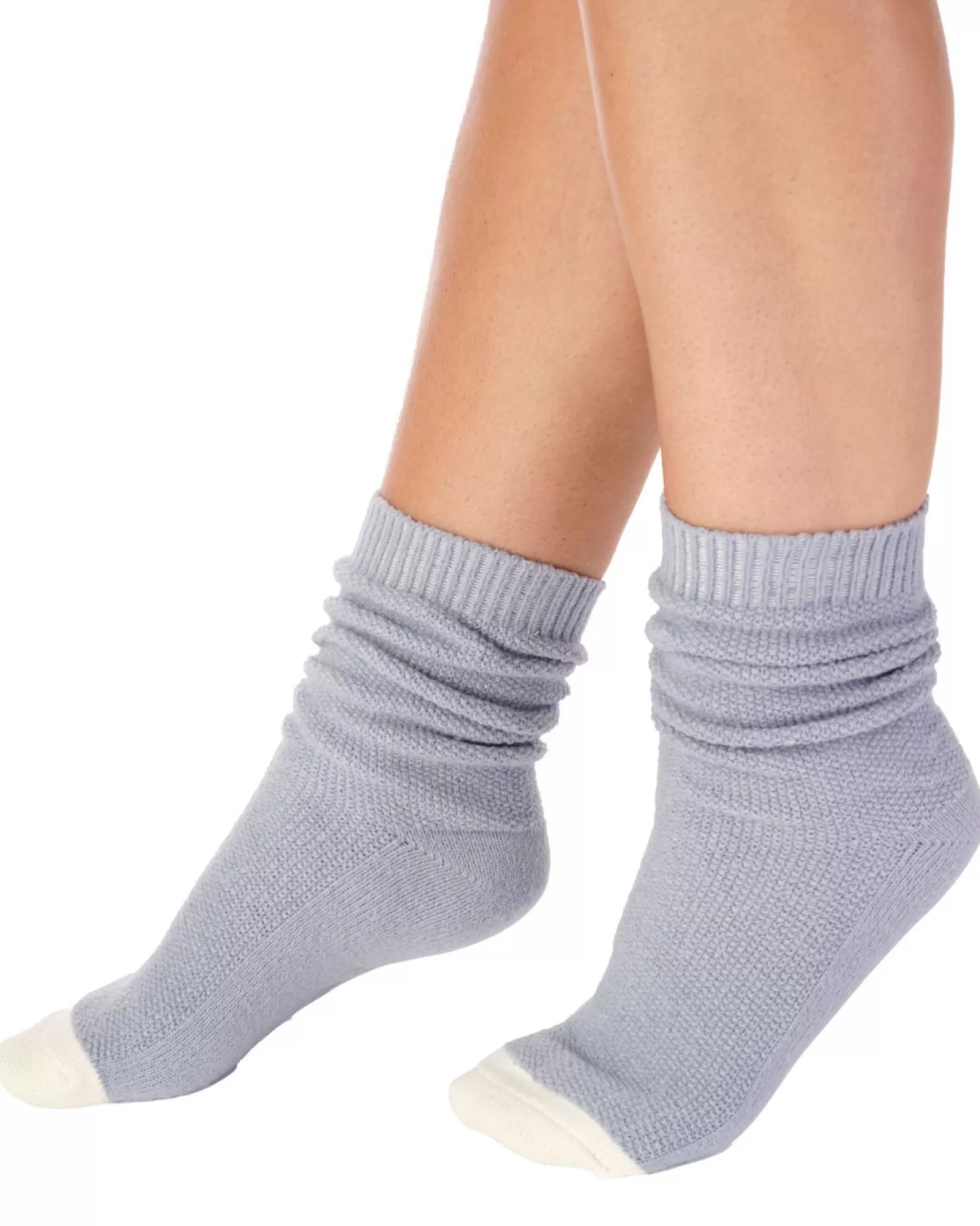 Slenderella Socks | Waffle Knit Bed Socks - Grey