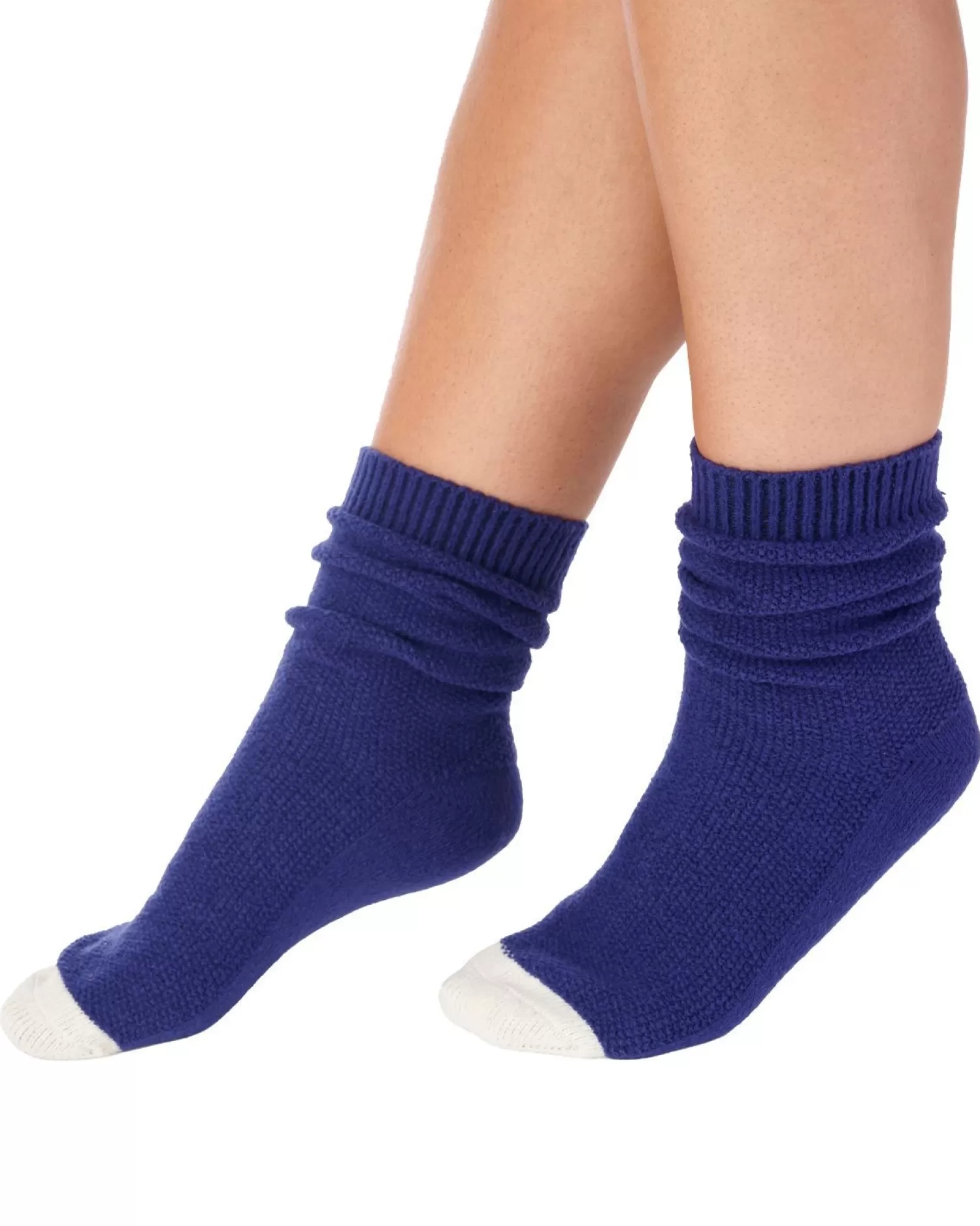 Slenderella Socks | Waffle Knit Bed Socks - Navy