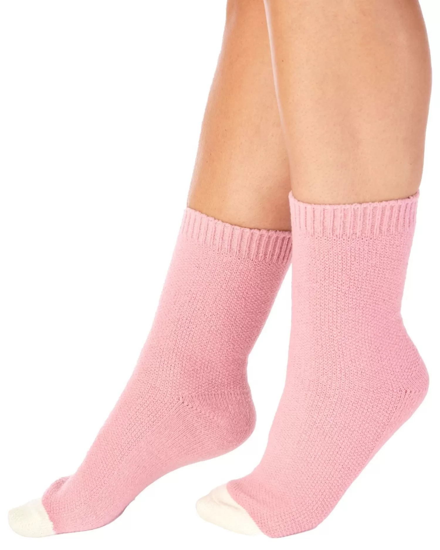 Slenderella Socks | Waffle Knit Bed Socks - Pink