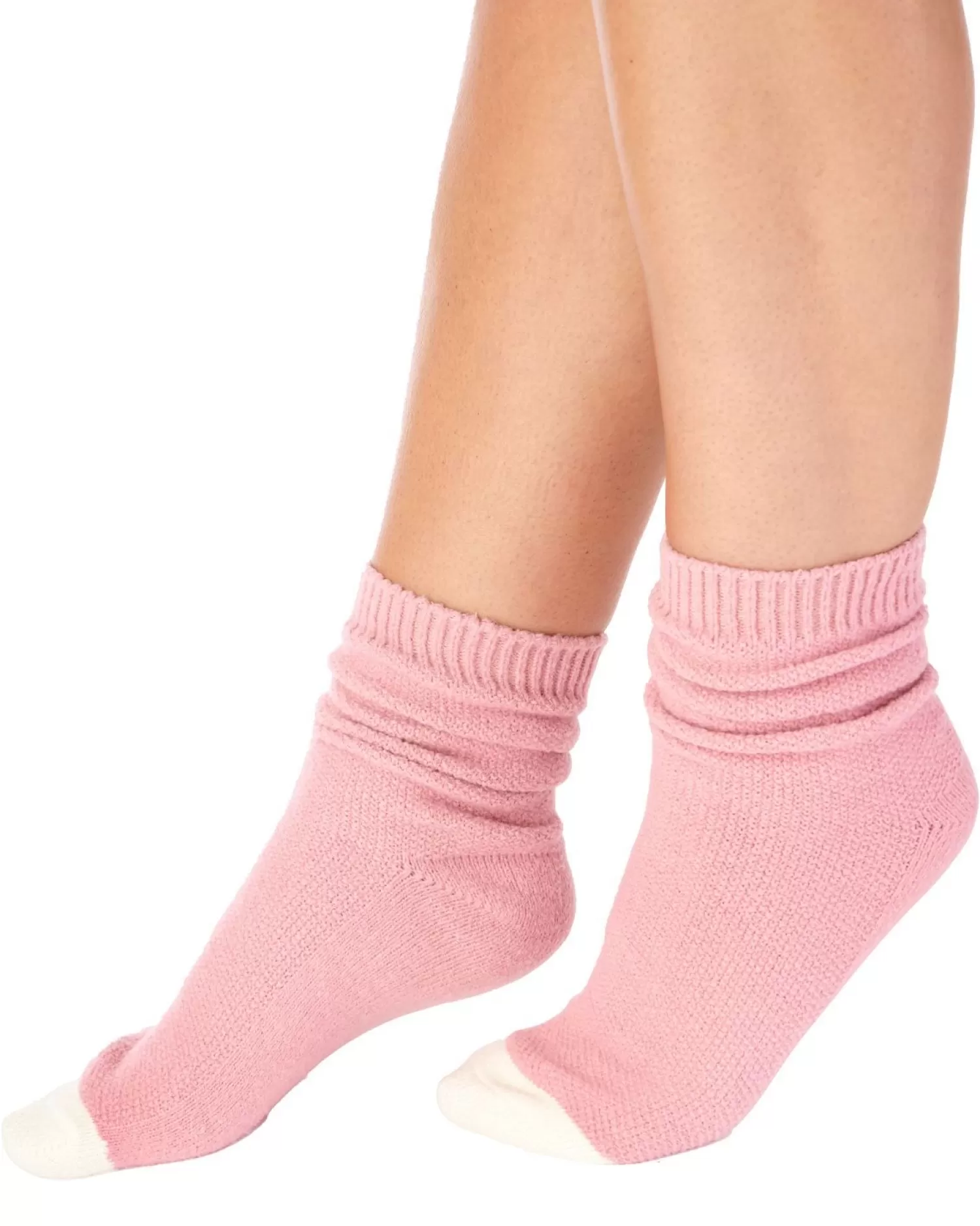 Slenderella Socks | Waffle Knit Bed Socks - Pink