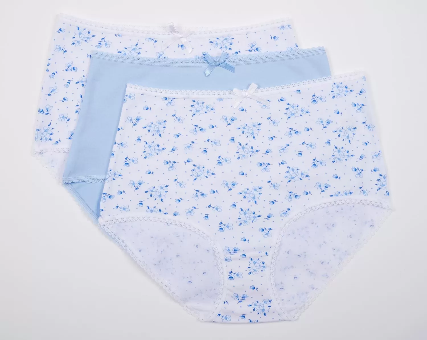 Slenderella Knickers | Slenders By 3 Pack Cotton Full Brief - Blue