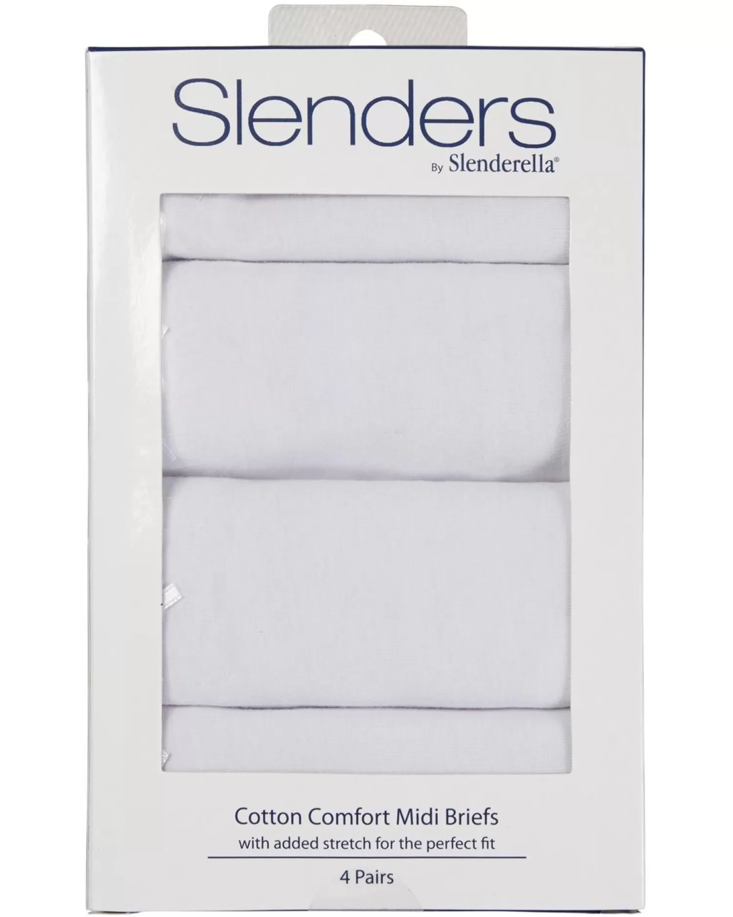 Slenderella Knickers | Slenders By 4 Pack Cotton Midi Brief - White