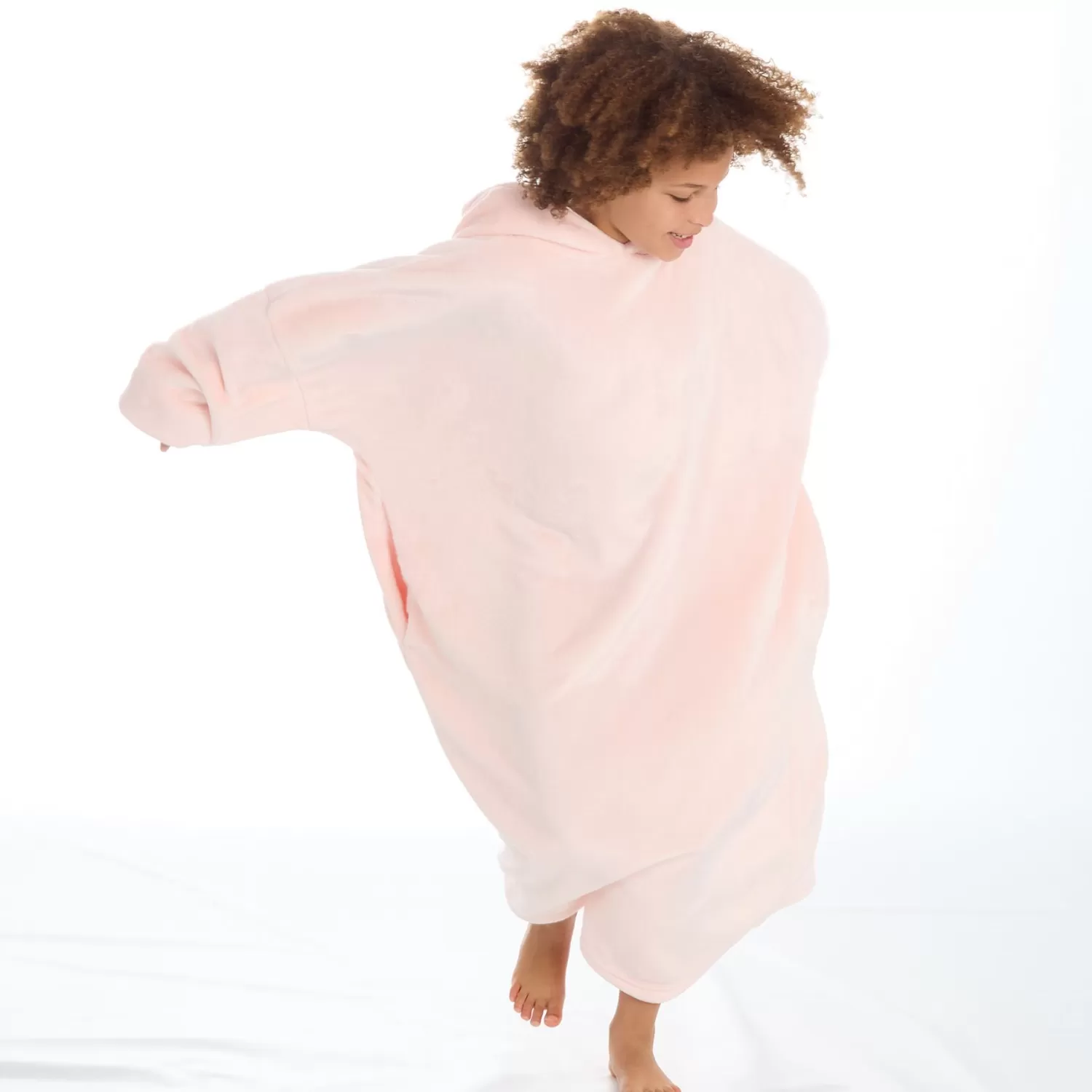 Kids Slumber Party Kids Oversized Blanket Poncho - Pale Pink