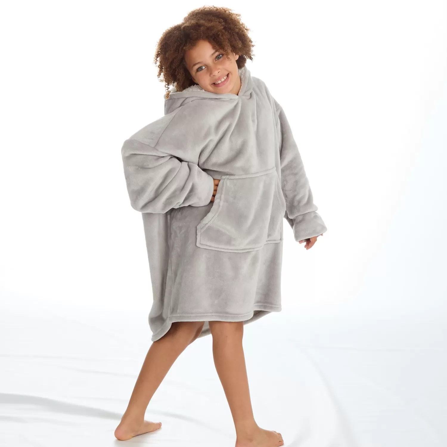 Kids Slumber Party Kids Oversized Hoodie - Grey