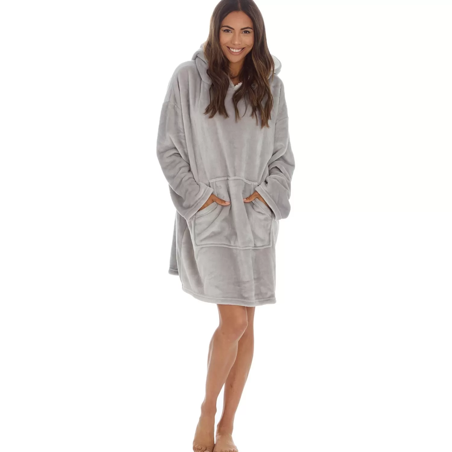 Slumber Party Loungewear | Polished Fleece Oversized Hoodie - Grey