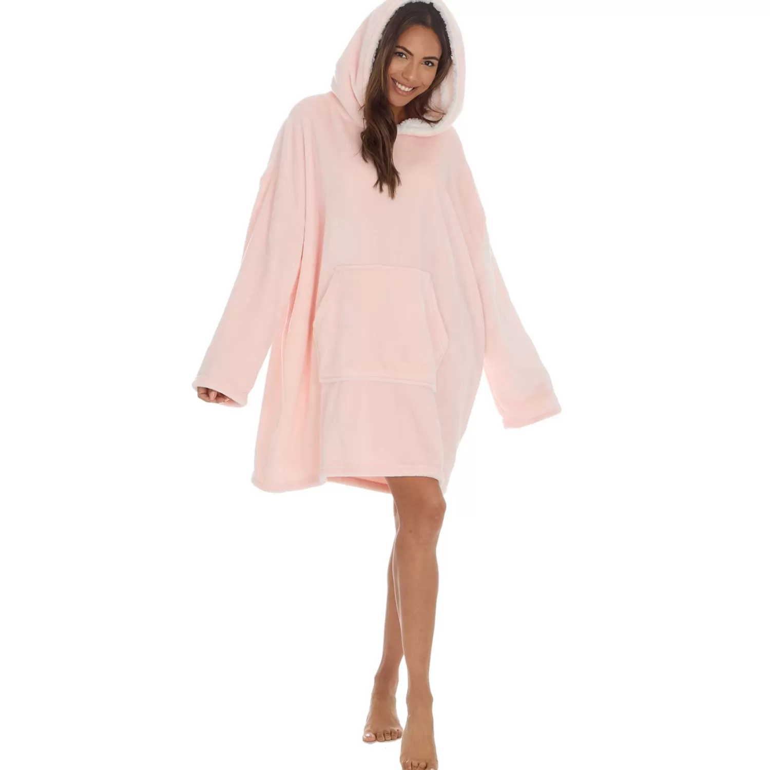 Slumber Party Loungewear | Polished Fleece Oversized Hoodie - Pink