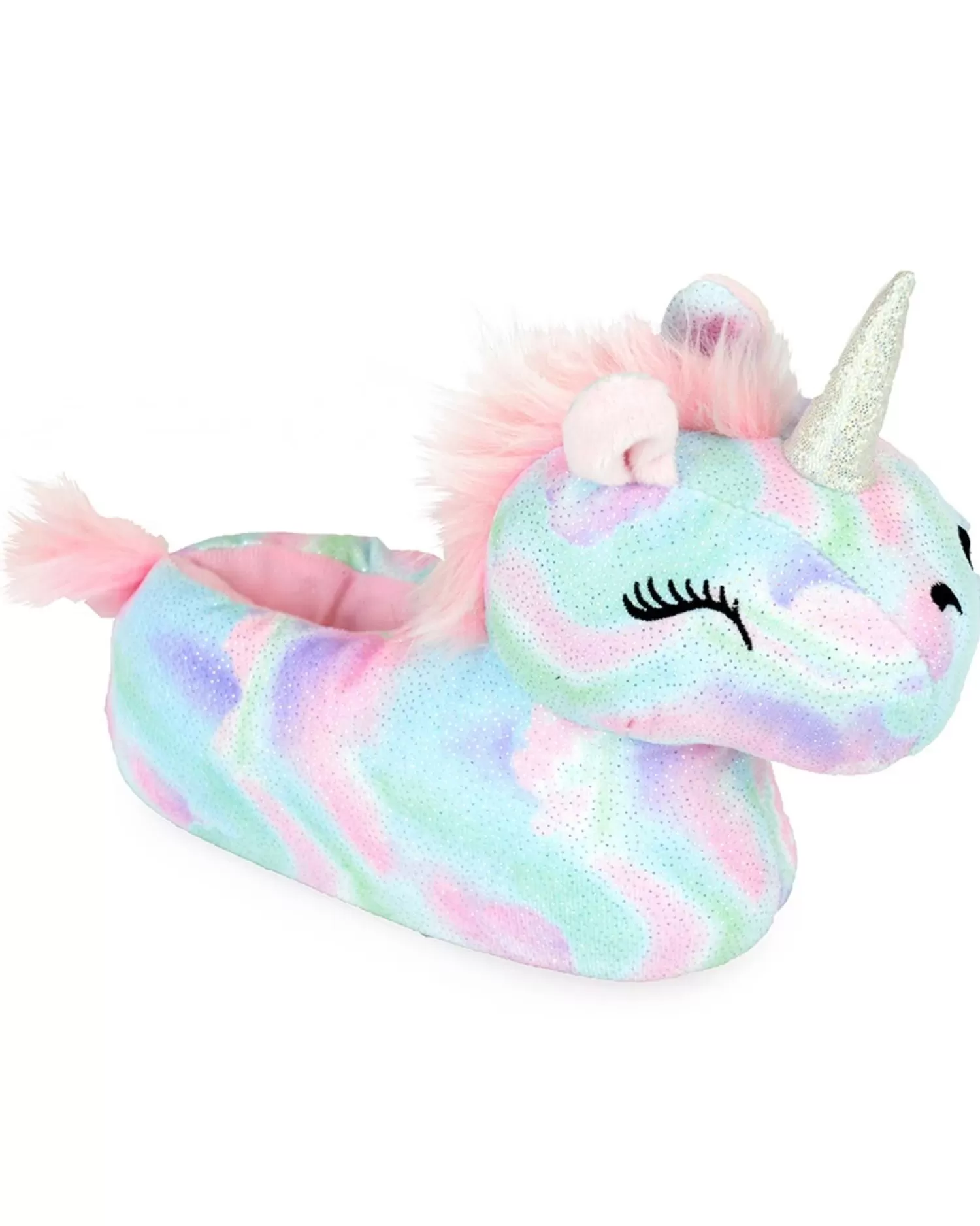 Kids SlumberzzZ Kids Pink Tie Dye Unicorn Slippers