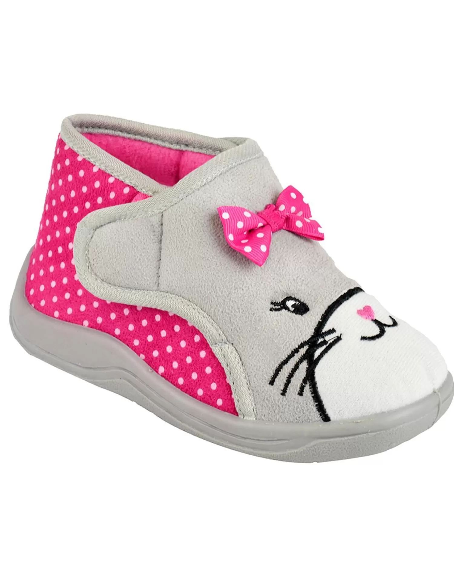 Kids SlumberzzZ Kids Polka Dot Cat Slippers