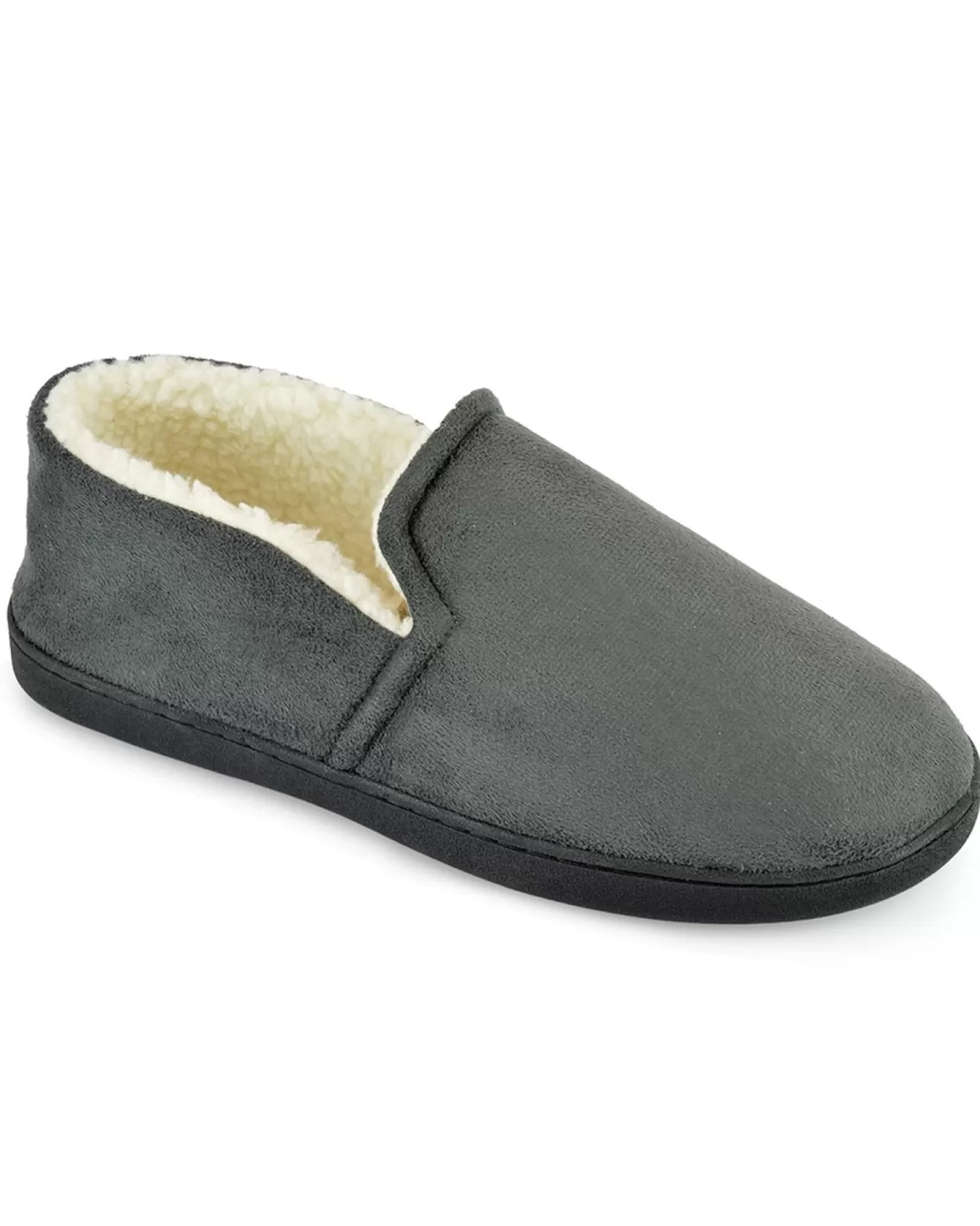 Men SlumberzzZ Memory Foam Full Back Slippers - Grey