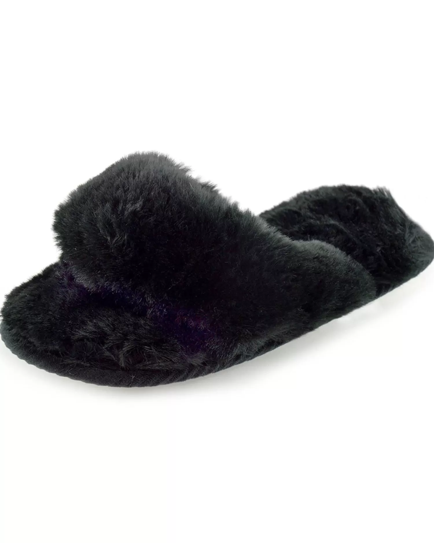 SlumberzzZ Slippers | Plush Fluffy Slider Slippers - Black