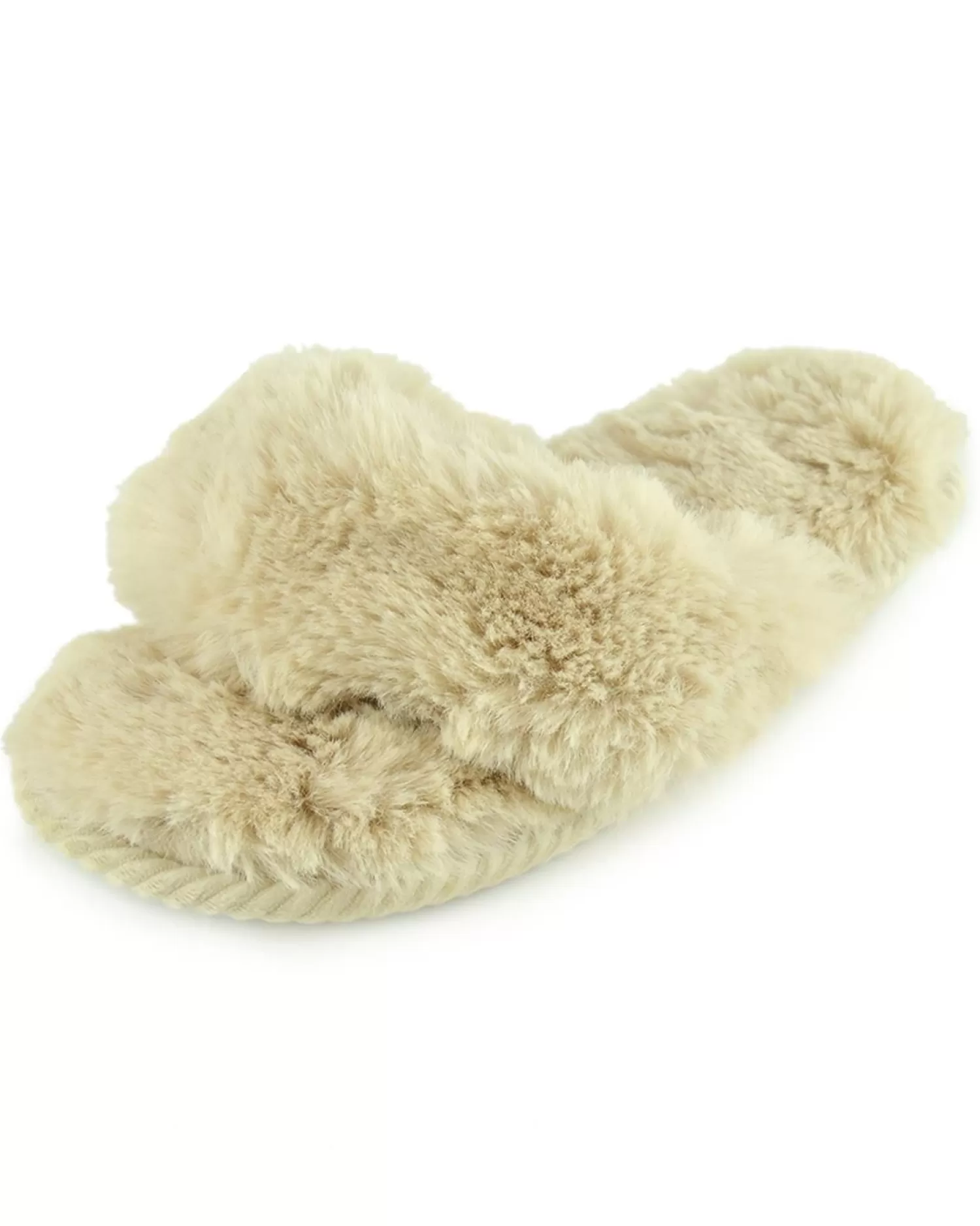 SlumberzzZ Slippers | Plush Fluffy Slider Slippers - Cream