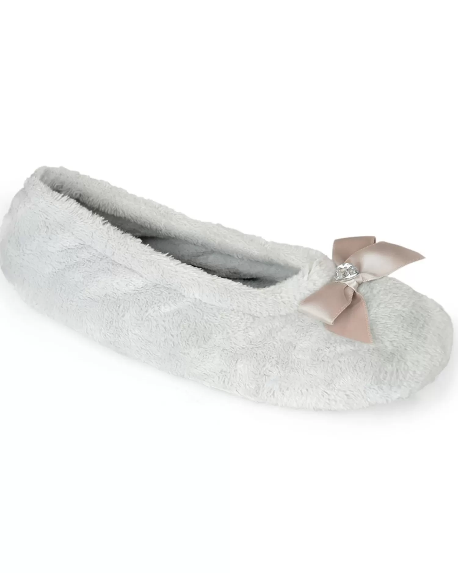 SlumberzzZ Slippers | Velour Ballet Slippers - Grey