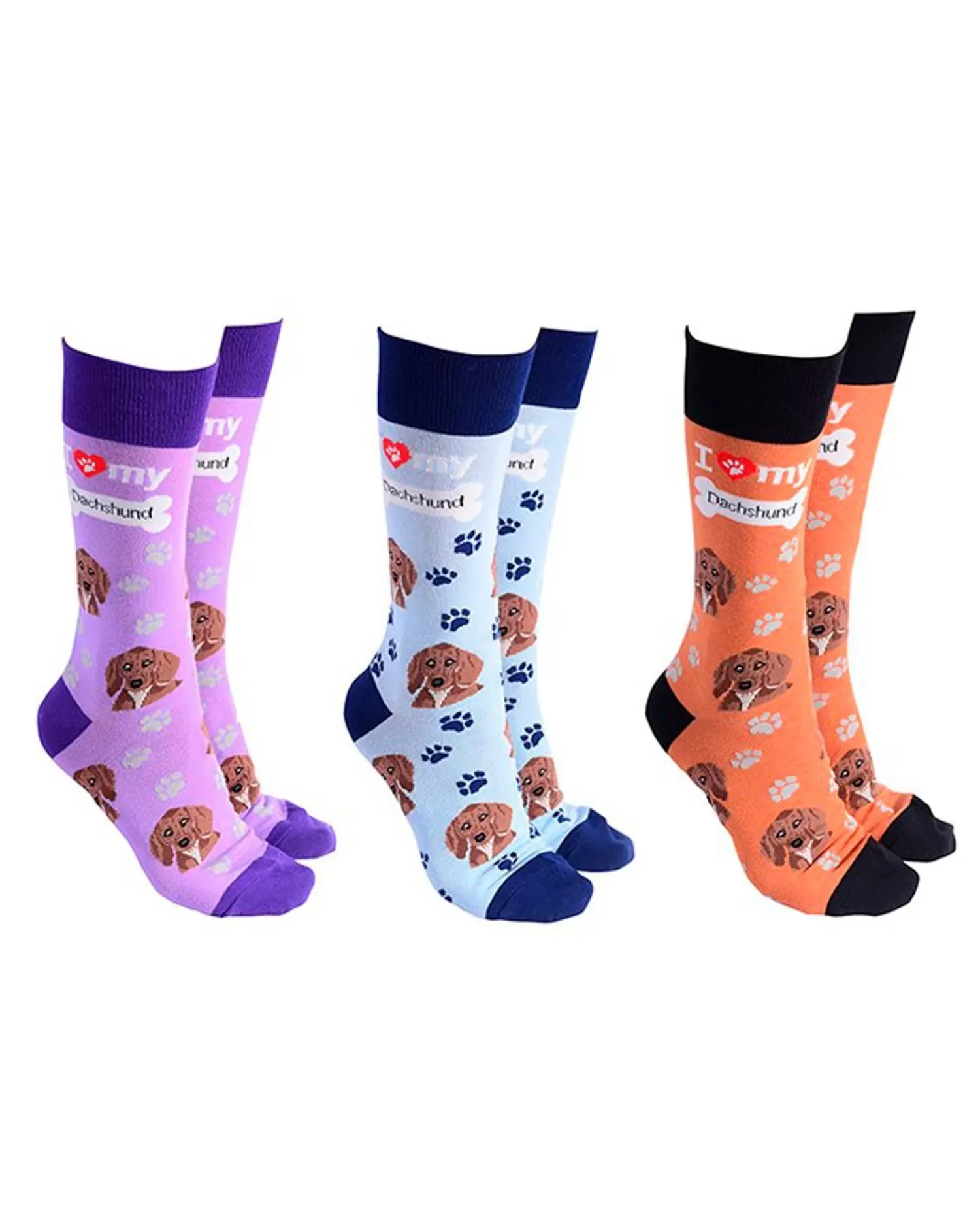 Men Sock Society 3 Pack I Love My Daschund Socks