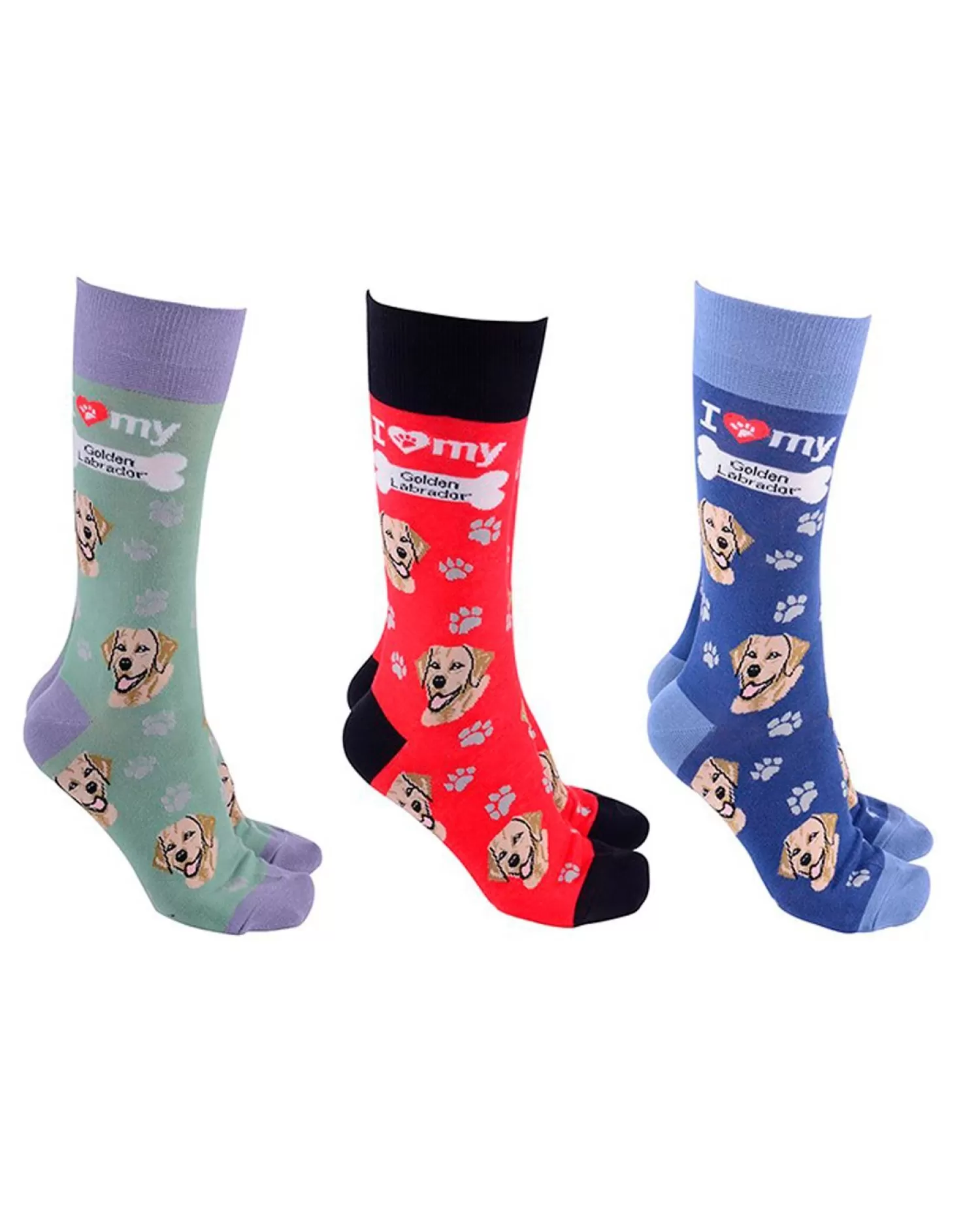 Men Sock Society 3 Pack I Love My Golden Lab Socks