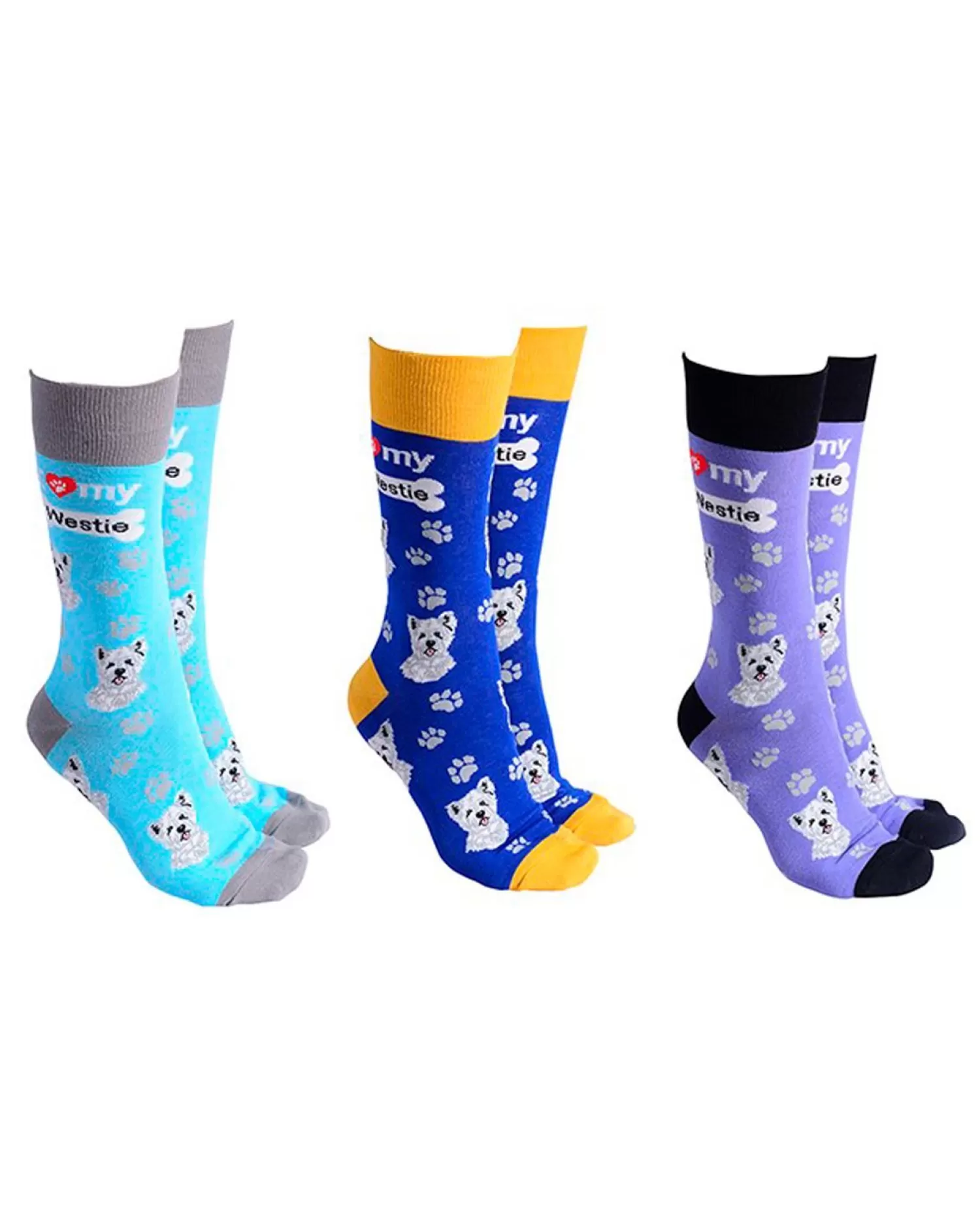 Men Sock Society 3 Pack I Love My Westie Socks