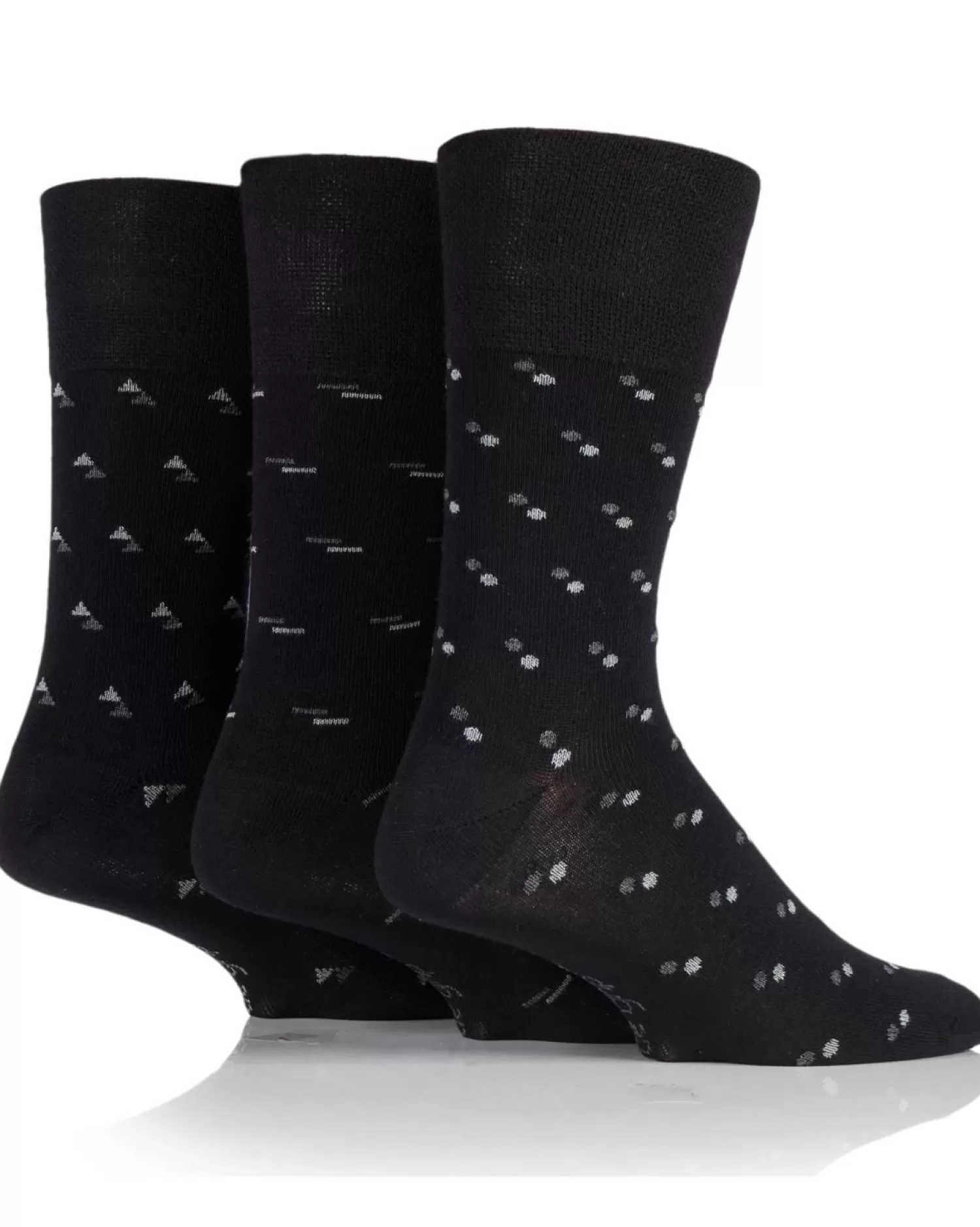 Men SockShop 6 Pairs Mens Gentle Grip Bamboo Socks - Black Pattern