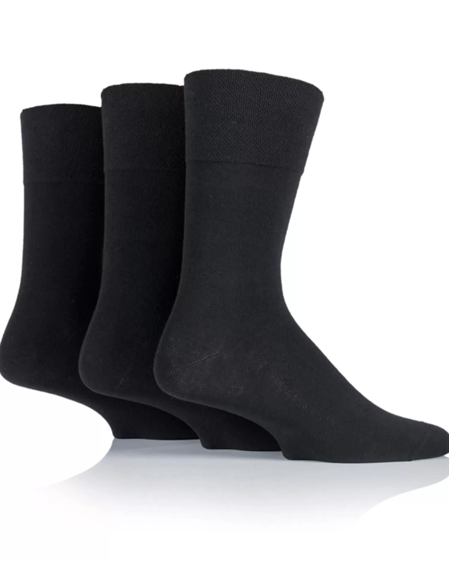 Men SockShop 6 Pairs Mens Gentle Grip Diabetic Socks - Black