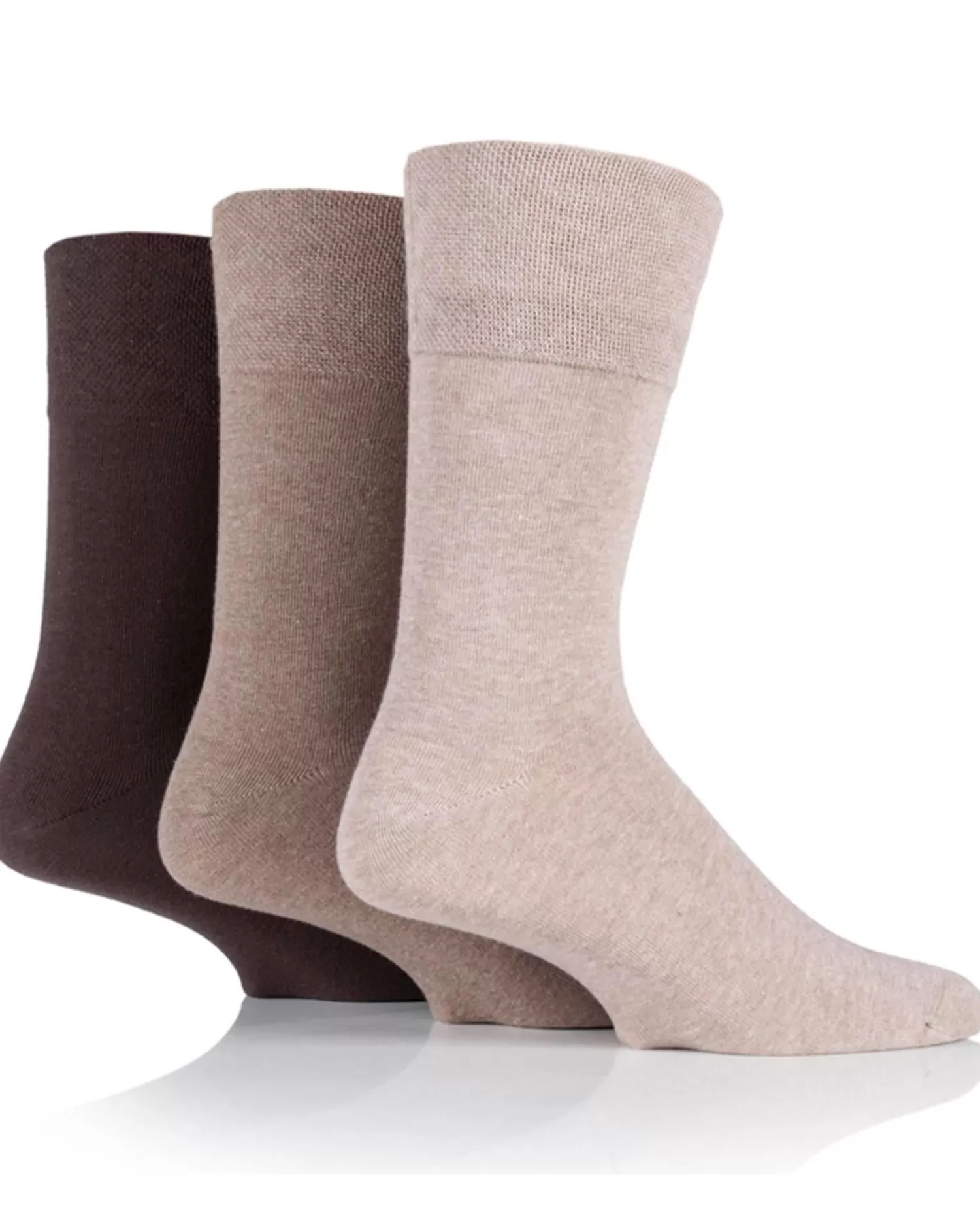 Men SockShop 6 Pairs Mens Gentle Grip Socks - Brown
