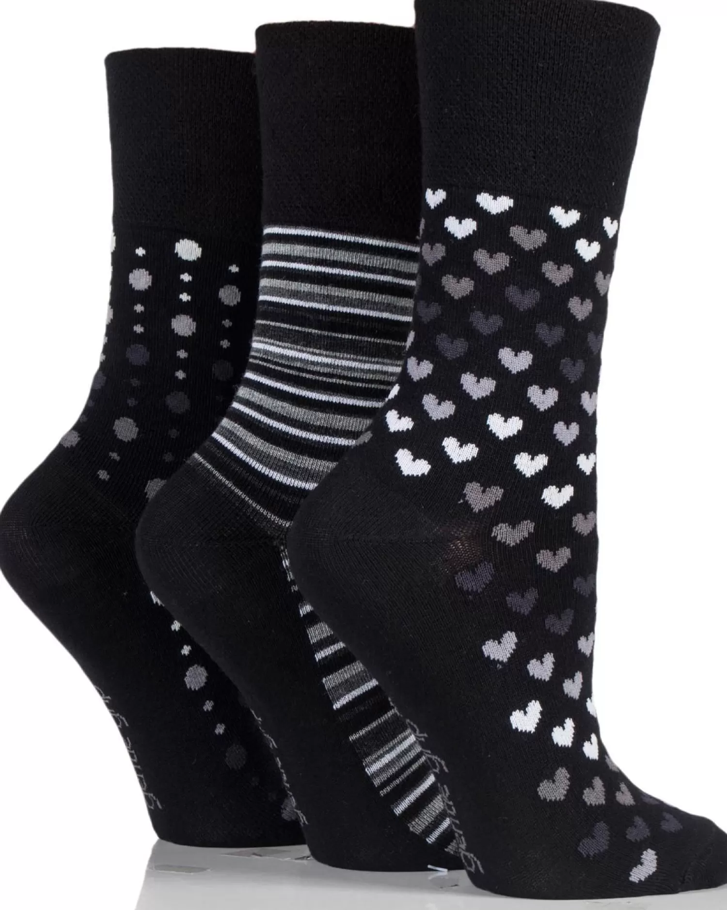 SockShop Socks | 6 Pairs Womens Gentle Grip Bamboo Socks - Monochrome