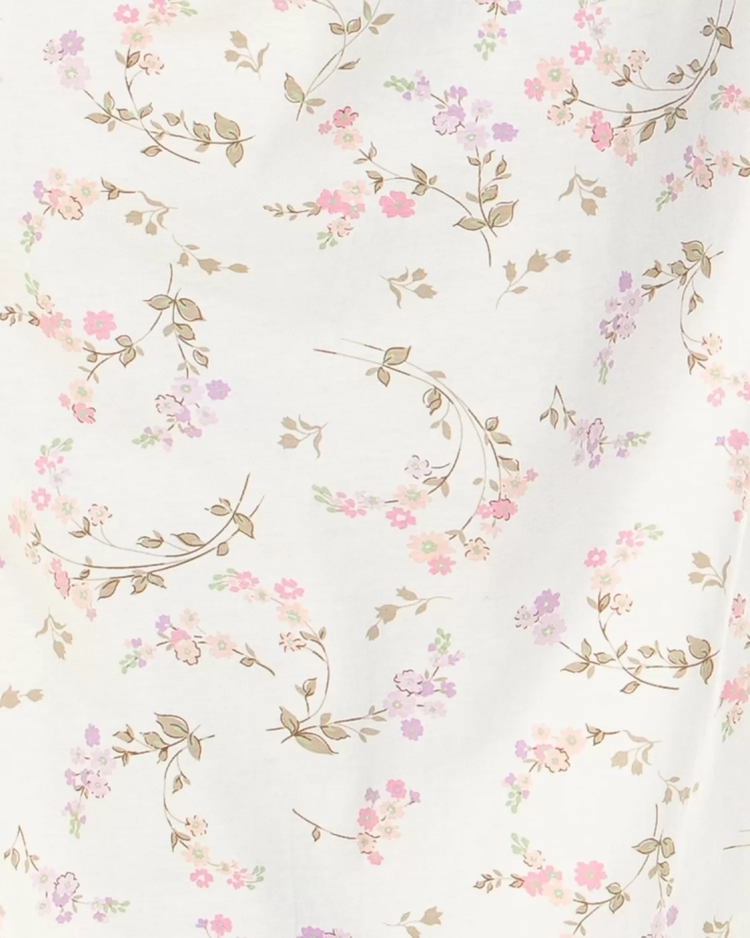 Sue Marks Nighties | Flower Spray 43" Short Sleeve Nightie - Ivory