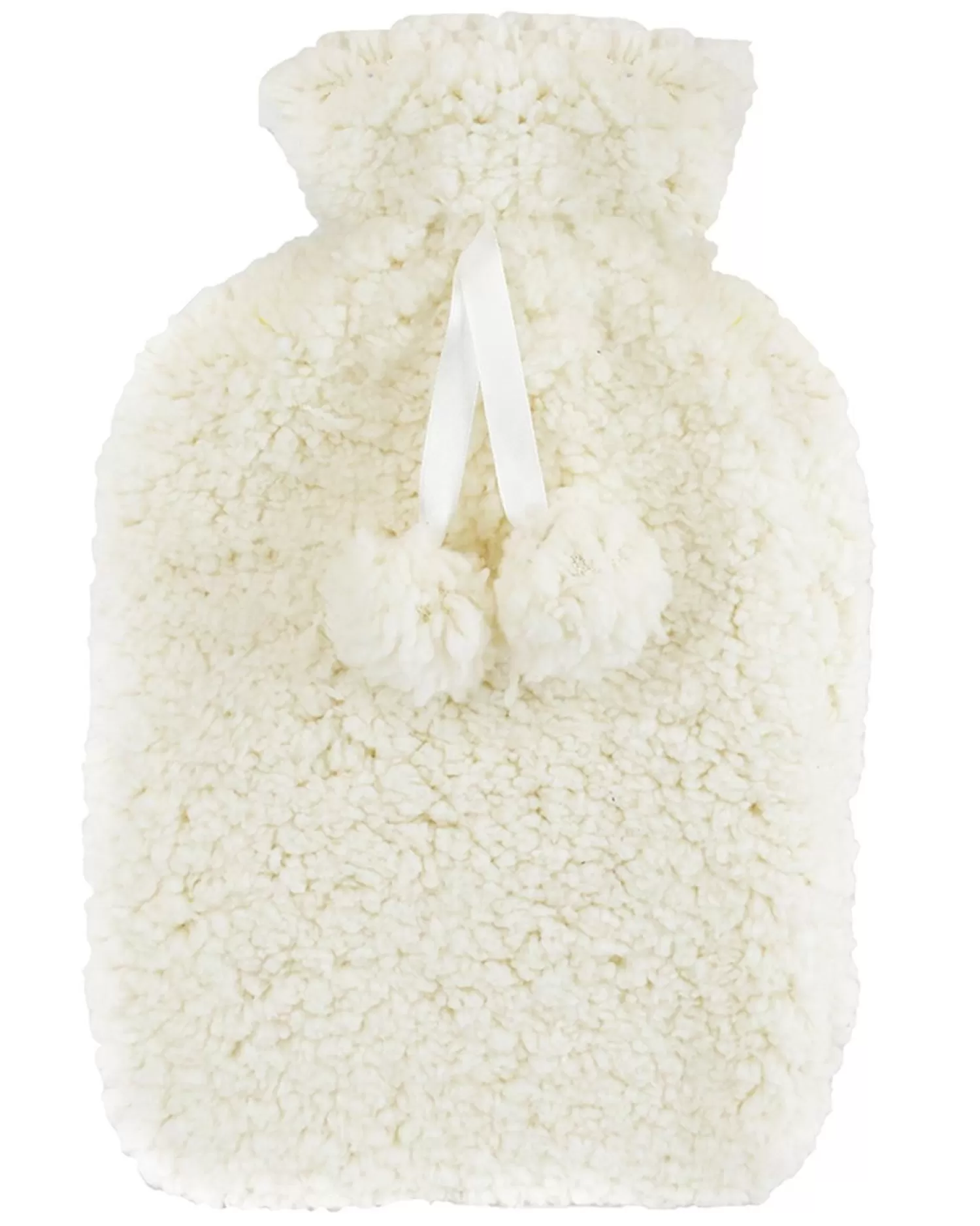 * Teddy Fur Hot Water Bottle - Cream