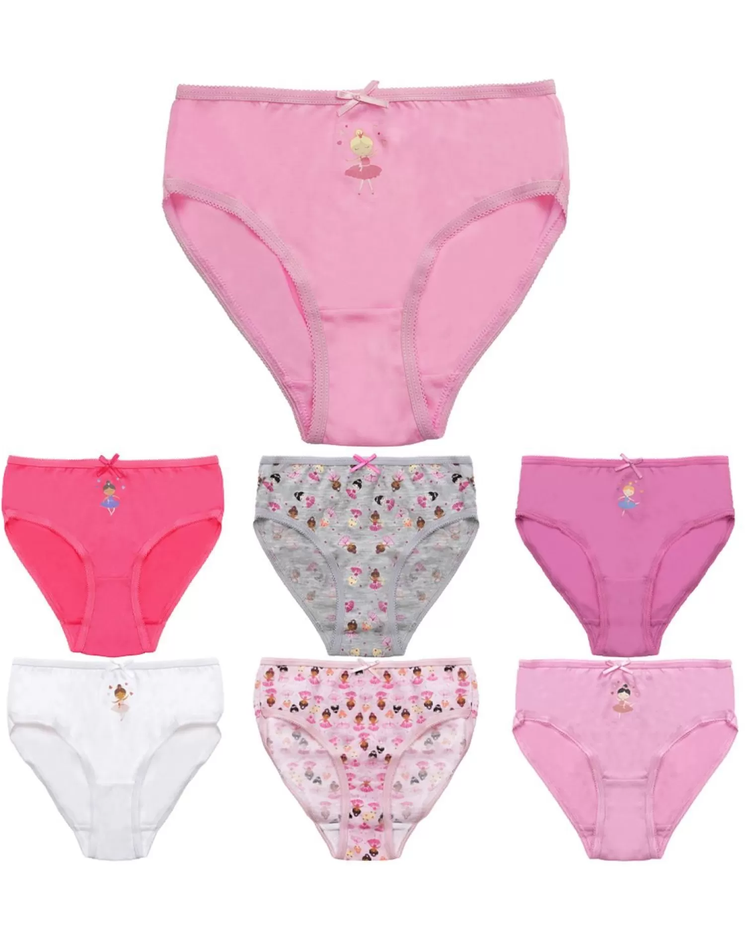 Kids Tom Franks Girls 7 Pack Ballerina Knickers