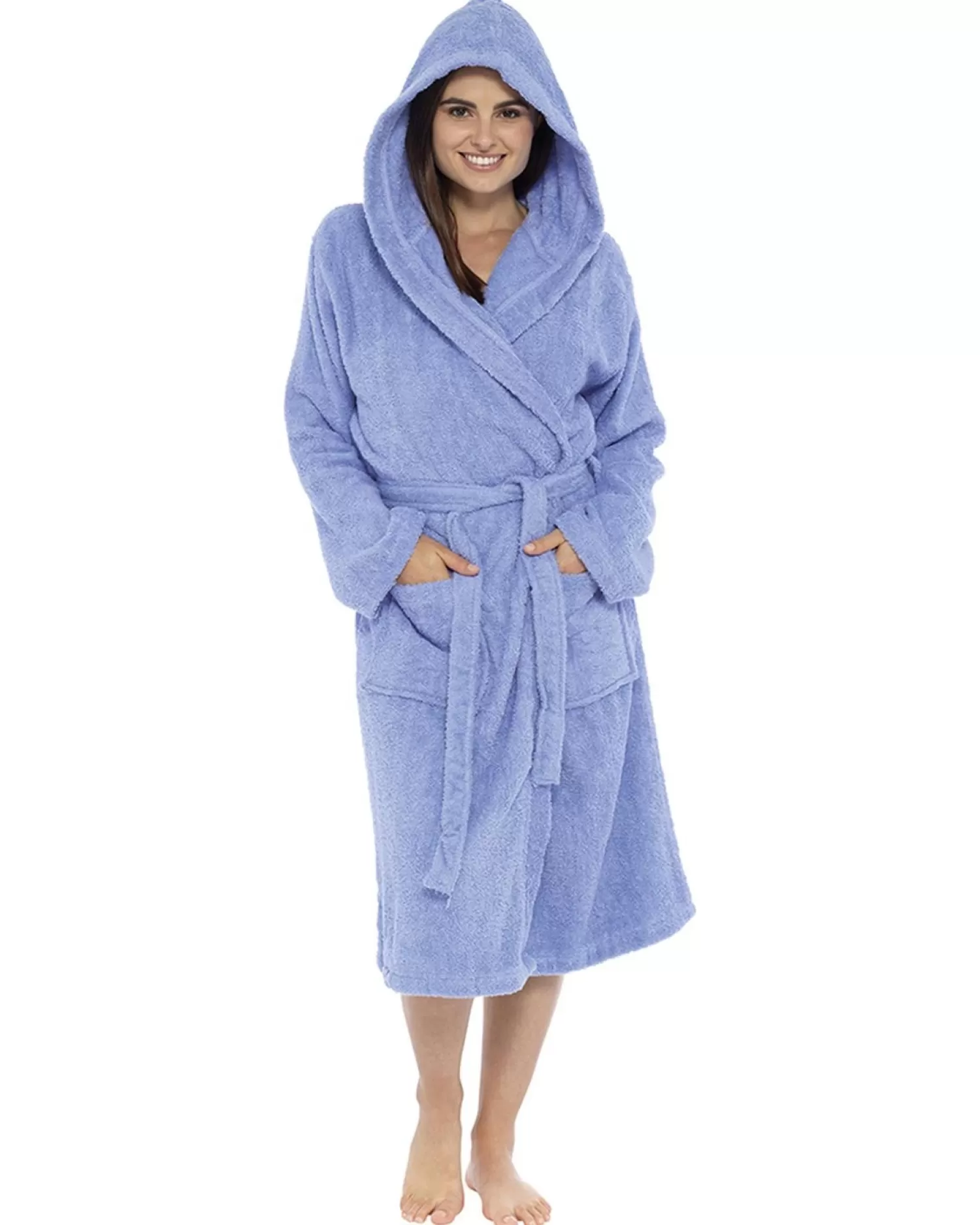 Tom Franks Dressing Gowns | Hooded Towelling Robe - Lilac