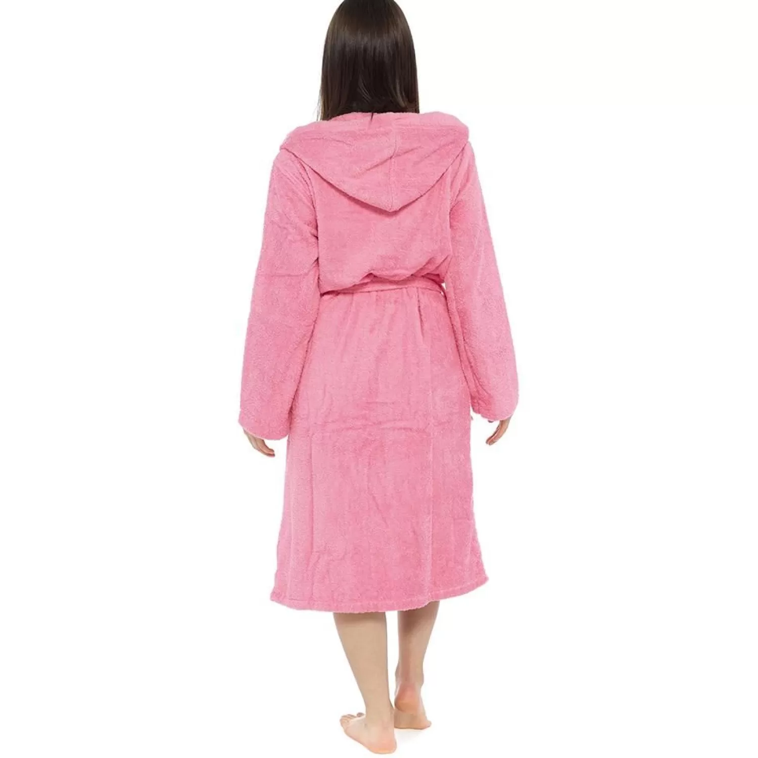 Tom Franks Dressing Gowns | Hooded Towelling Robe - Pink