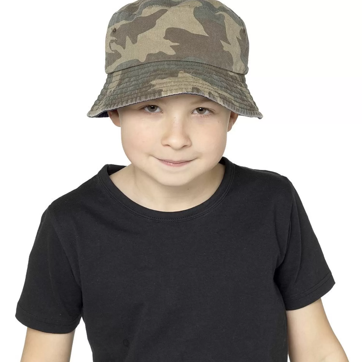 Kids Tom Franks Kids Reversible Bucket Hat - Camo/Navy