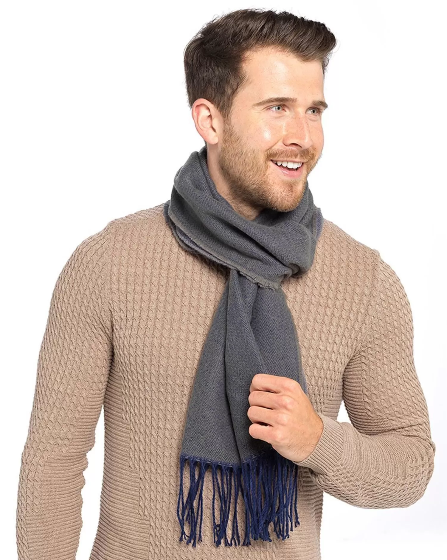 Men Tom Franks Mens Brushed Scarf - Grey