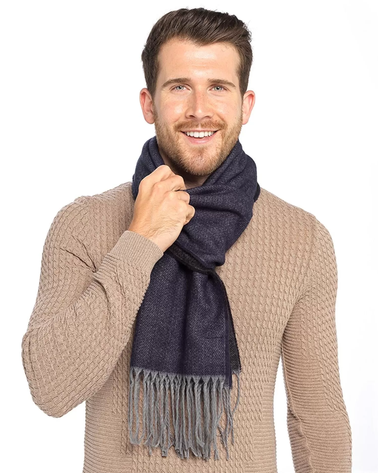 Men Tom Franks Mens Brushed Scarf - Navy