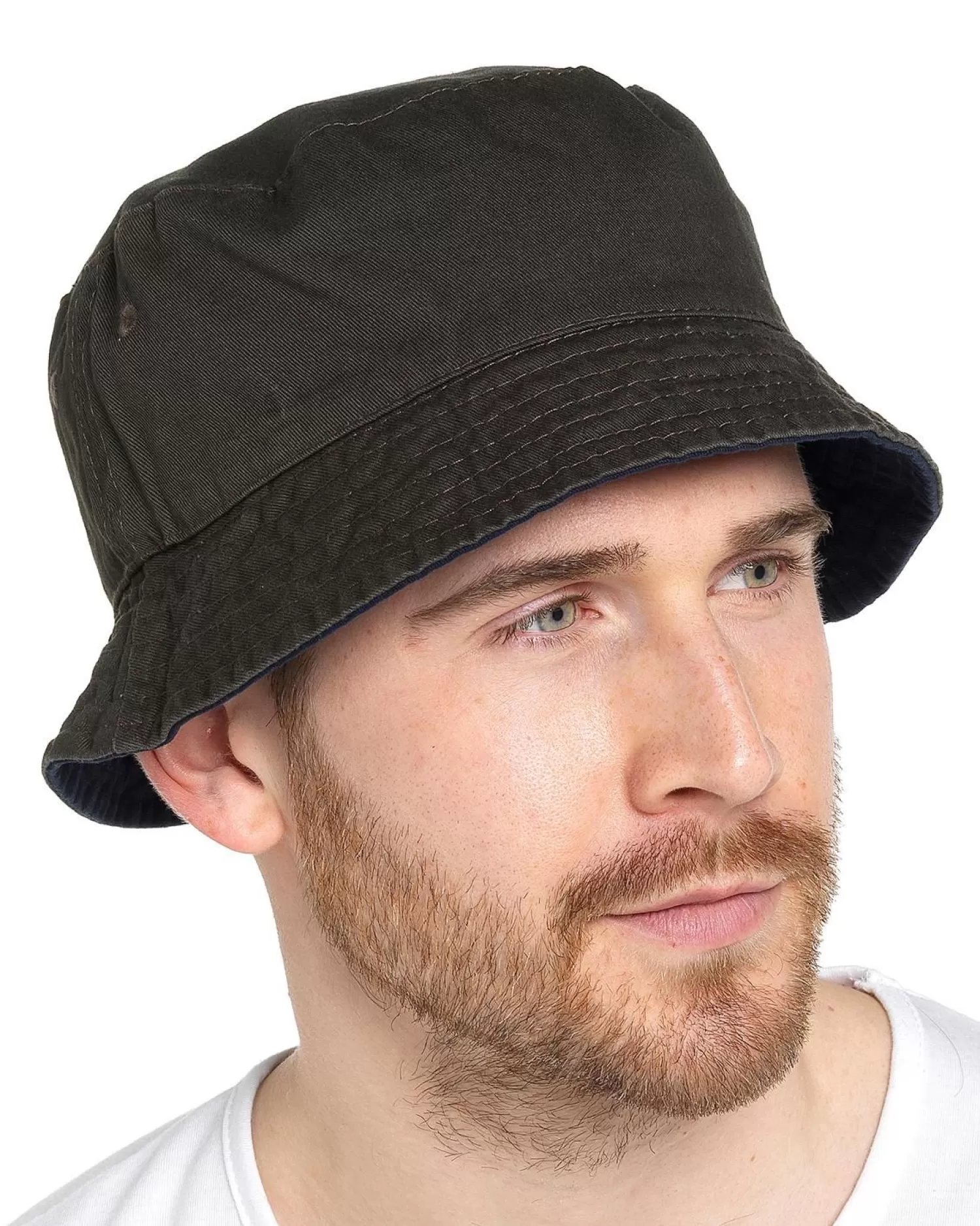 Men Tom Franks Reversible Cotton Bucket Hat - Navy/Khaki